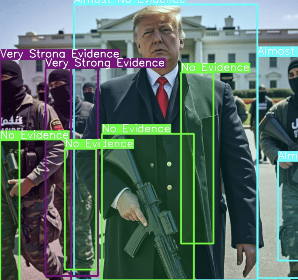 Trump armed Deepfake analyzed by Deep Media