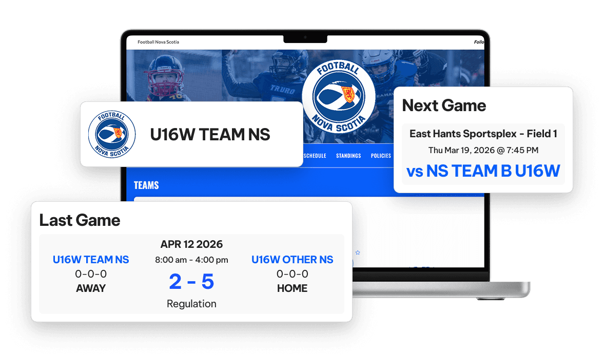 Football Website Builder Team Pages  powered by TeamLinkt