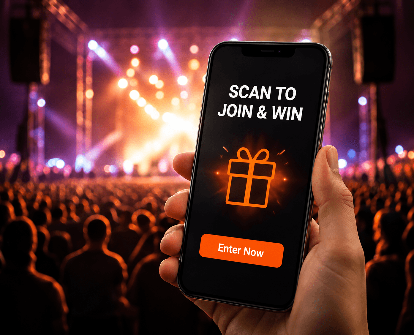Festival crowd using phones during a live event