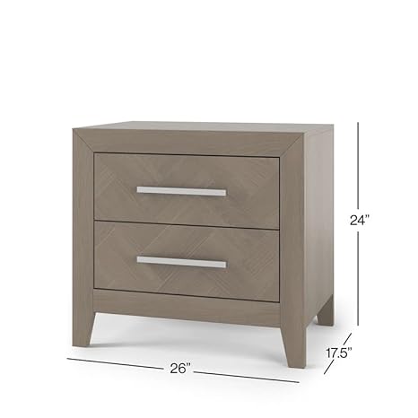 Elegant crescent nightstand with ample storage space and a timeless design.