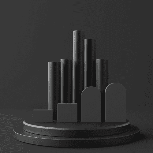 Eine 3d visualisierung eines Balkendiagrams