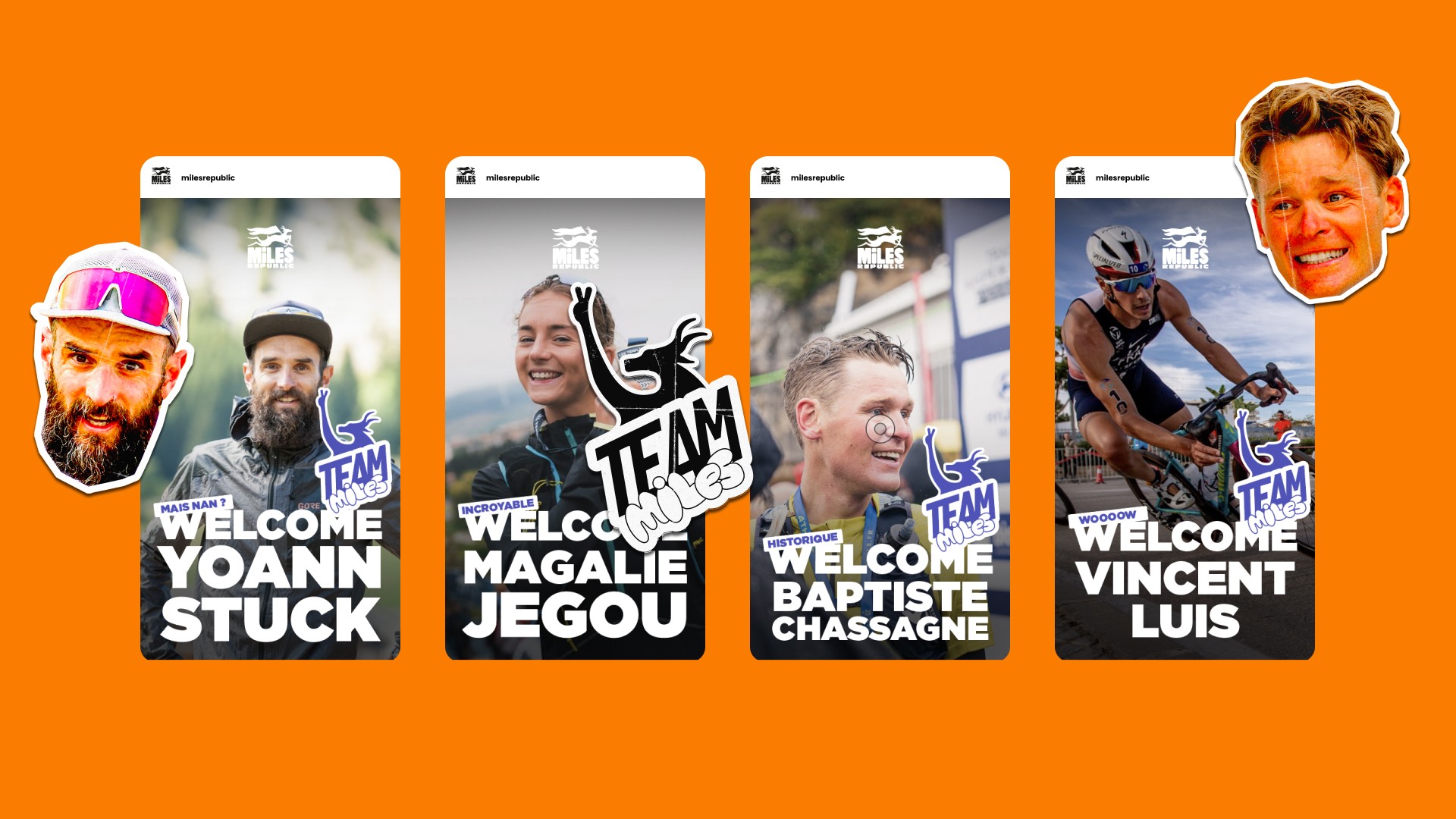 mockup de telephones avec des posts pour les reseaux sociaux pour miles republic
