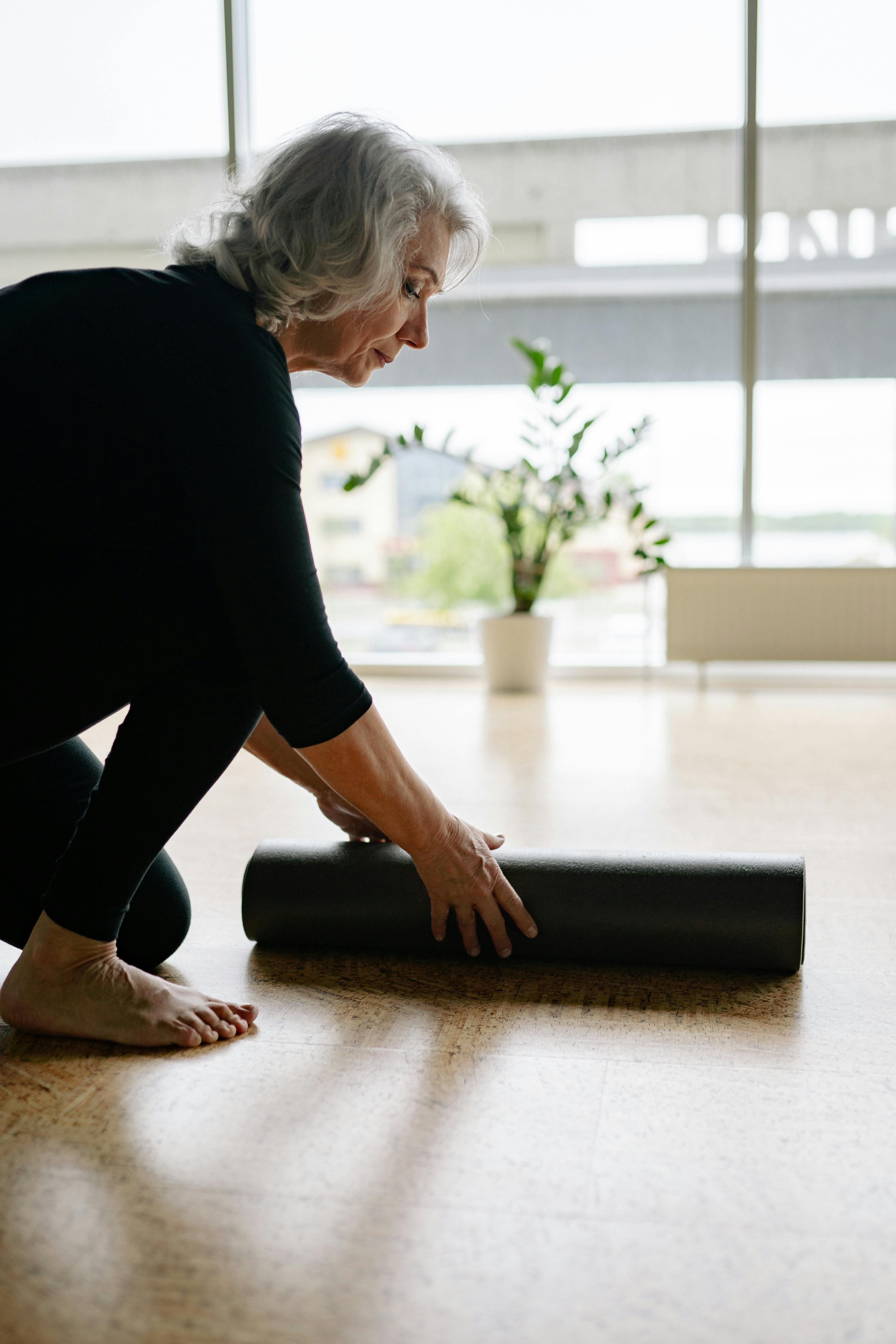 An older woman with exercise map