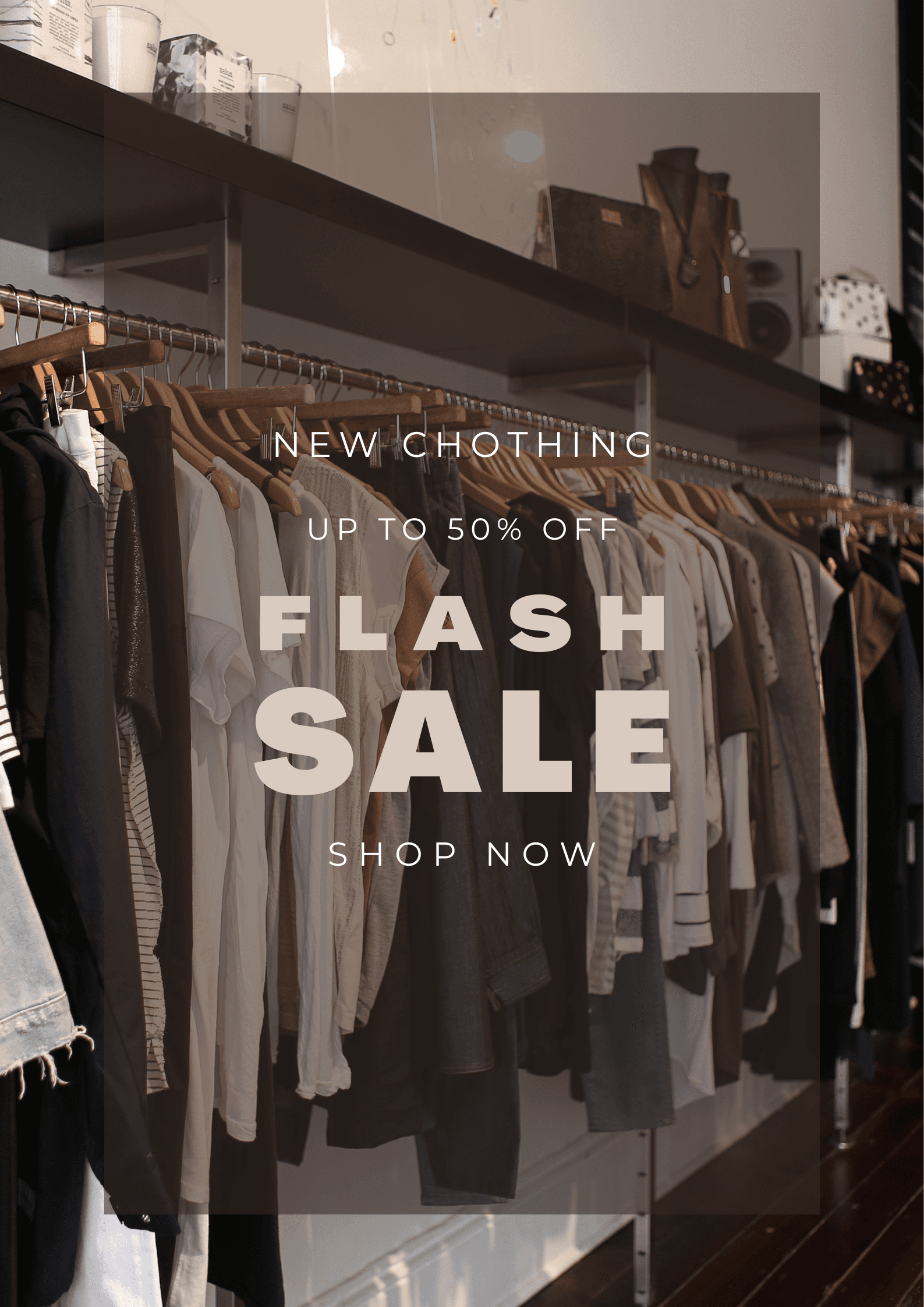 Seasonal sale poster for a clothing market