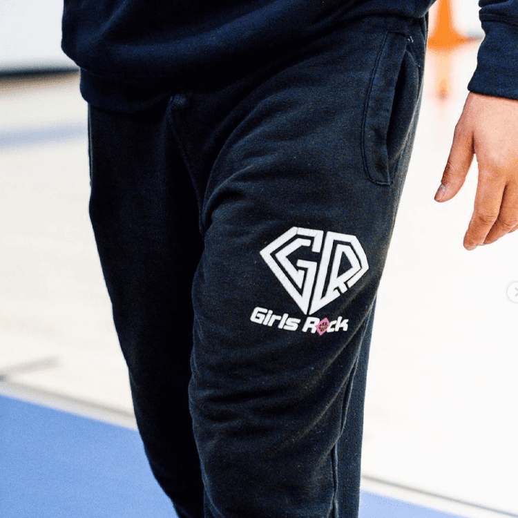 Girls Rock Joggers with Puff Print