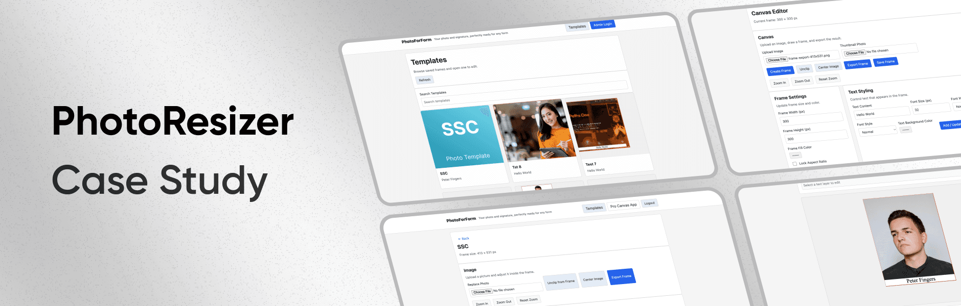 top header for photo resizer case study