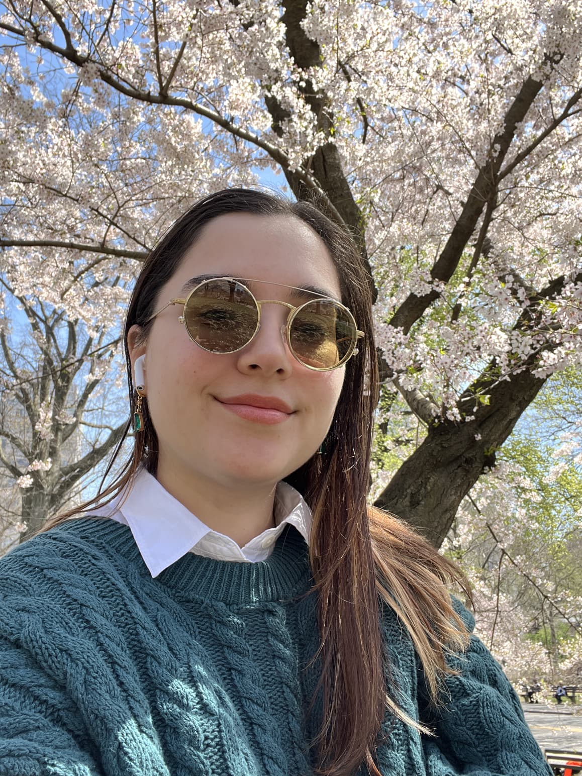 A young girl smiling