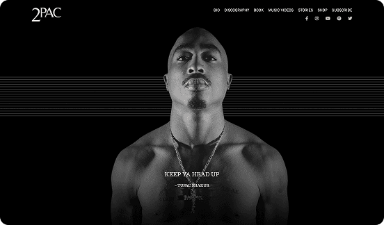 Screenshot of 2Pac website