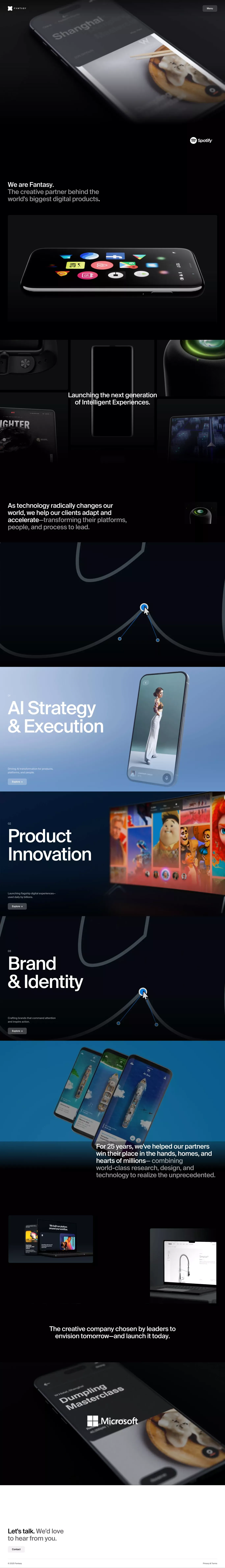 Fantasy portfolio page screenshot showcasing Advertising and Design design
