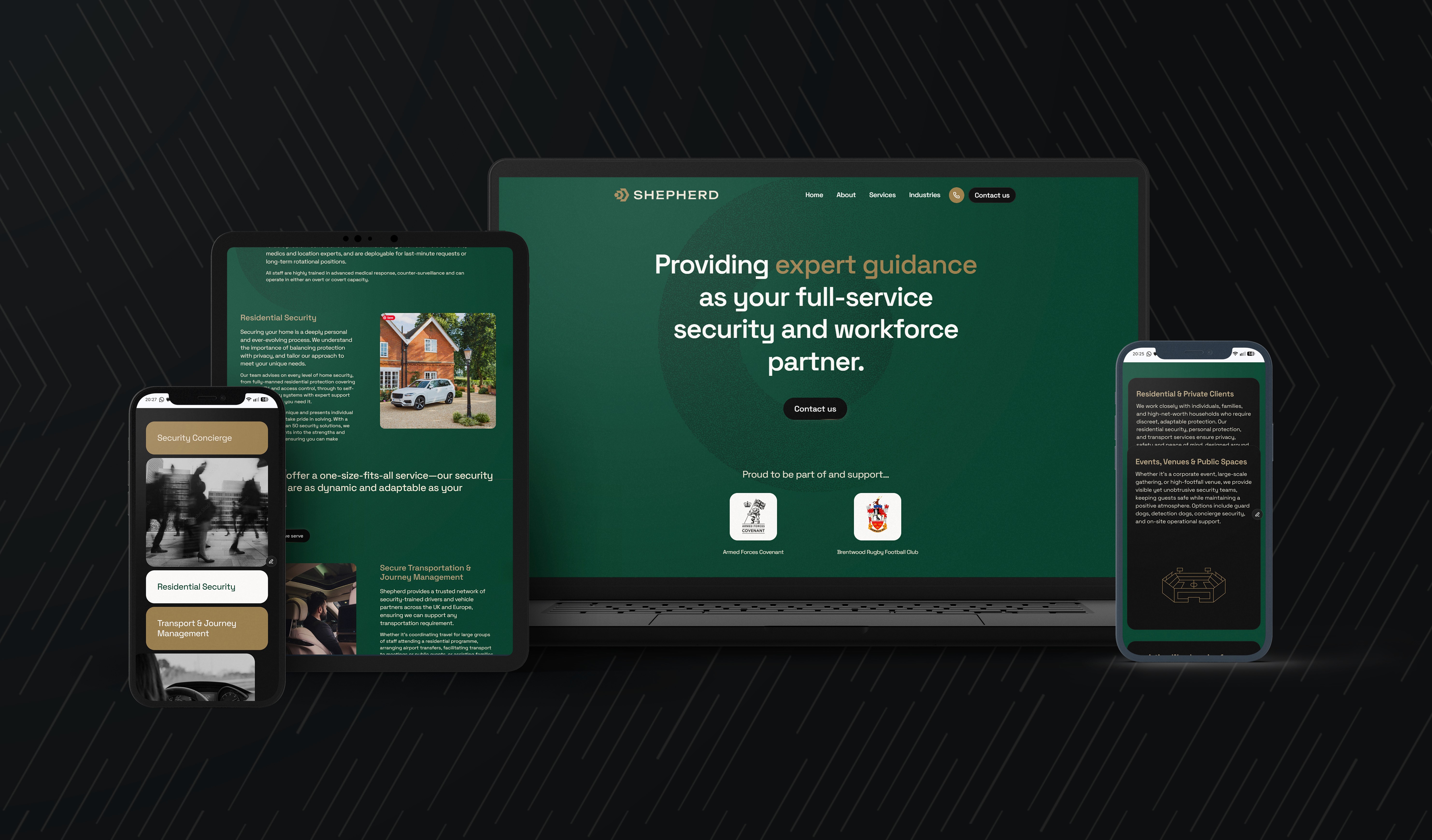Shepherd resourcing website design across mobile and desktop