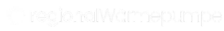 Ein elegantes, modernes Logodesign mit stilisiertem Text und grafischen Elementen in einer minimalistischen Ästhetik mit der Aufschrift regionalWärmepumpe.