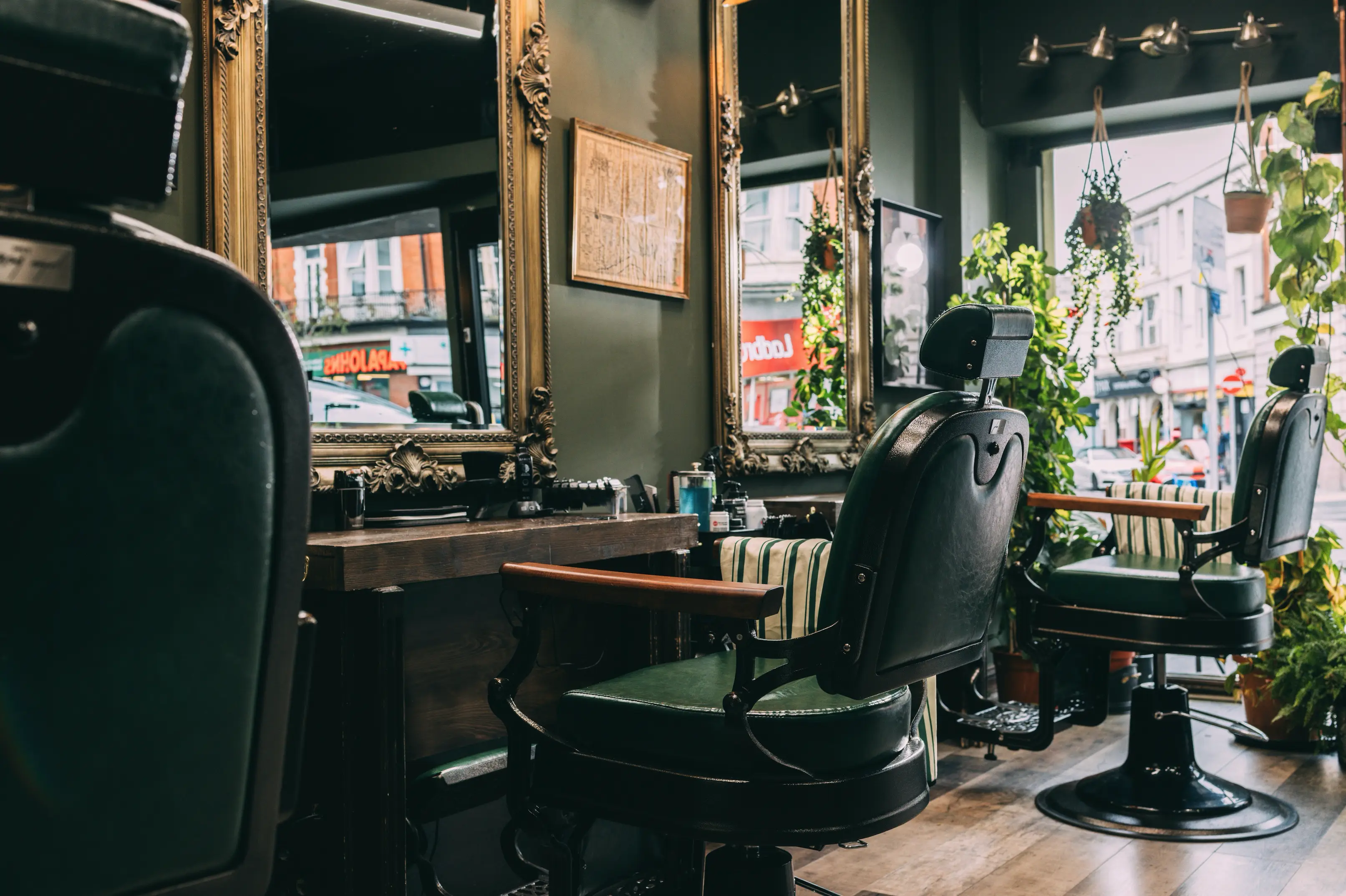 Cinematic Photo of Barbers Chairs.
