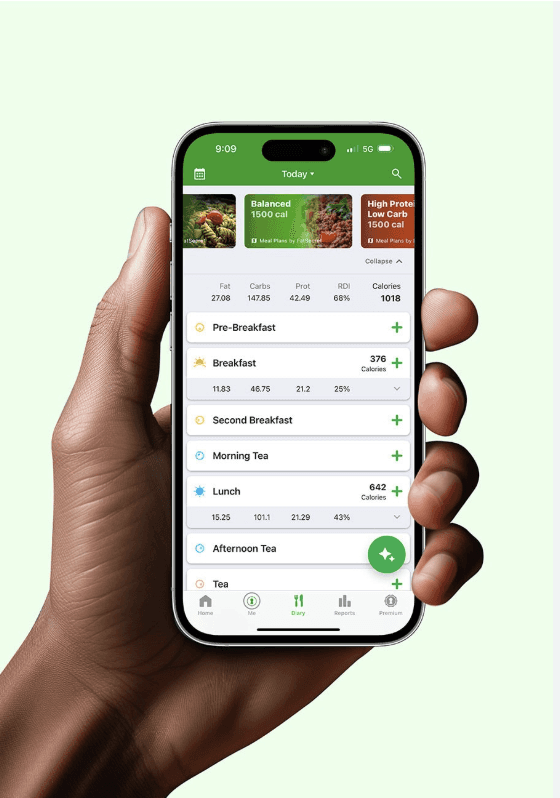 meal logging feature of fatsecret app