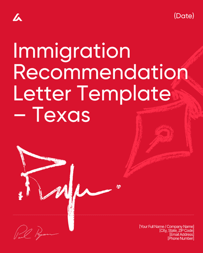 Immigration Recommendation Letter Template – Texas