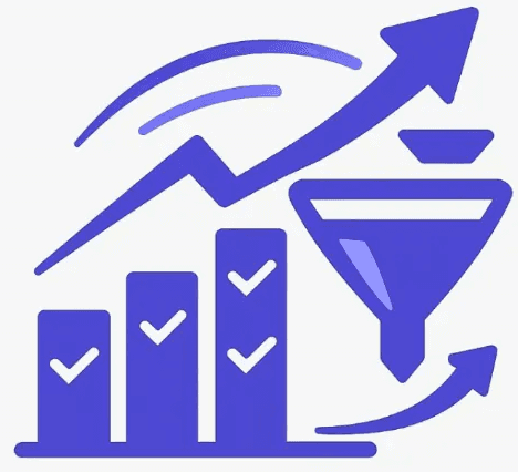 Icône représentant le suivi automatique des étapes de vente dans un CRM, pour une agence d’automatisation.