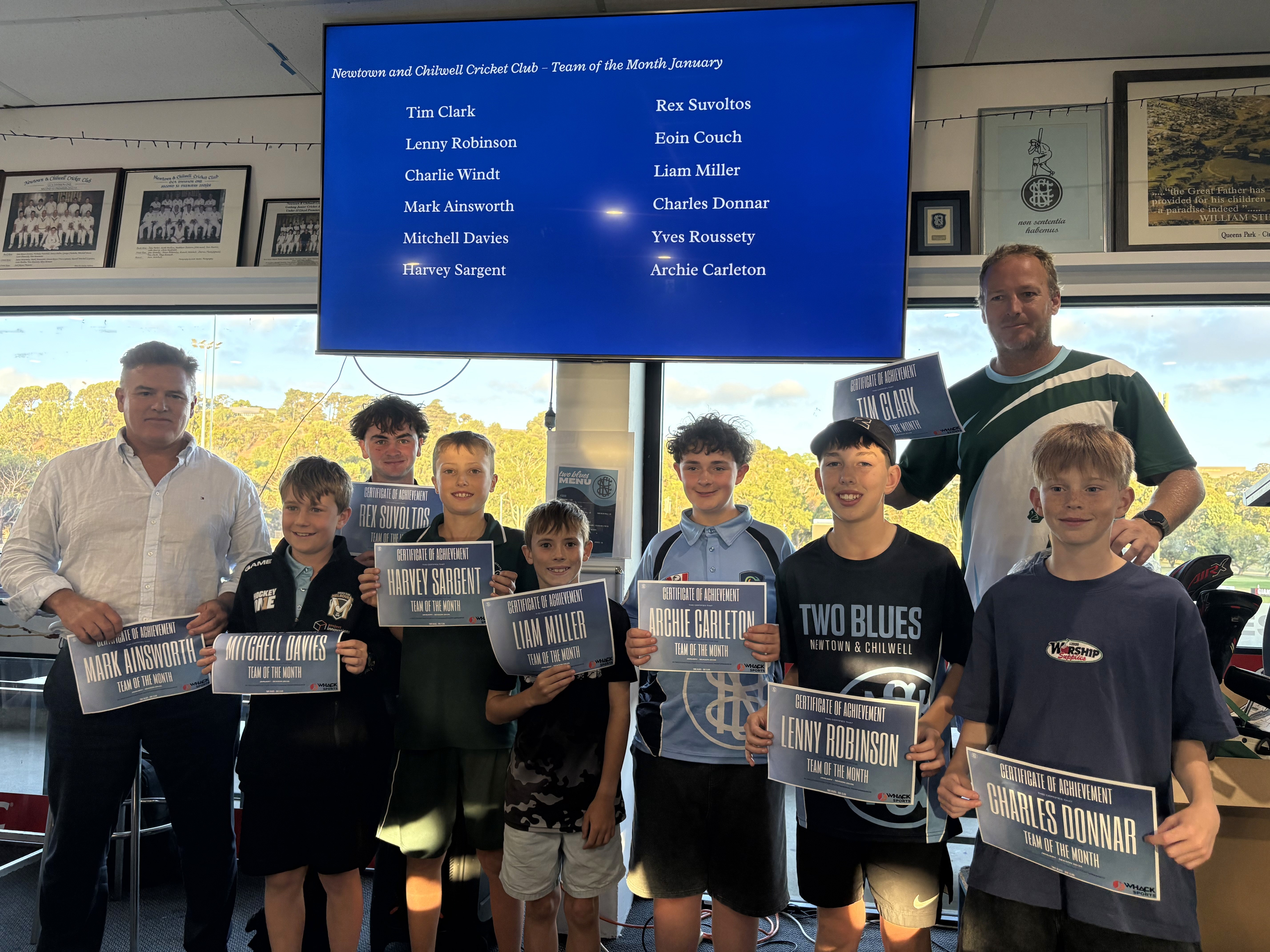 Newtown & Chilwell Cricket Club Team of the Month January 2026