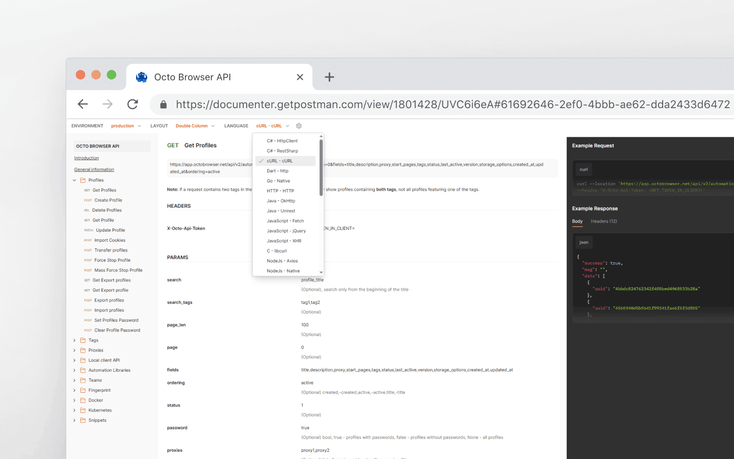 Octo Browser API documentation