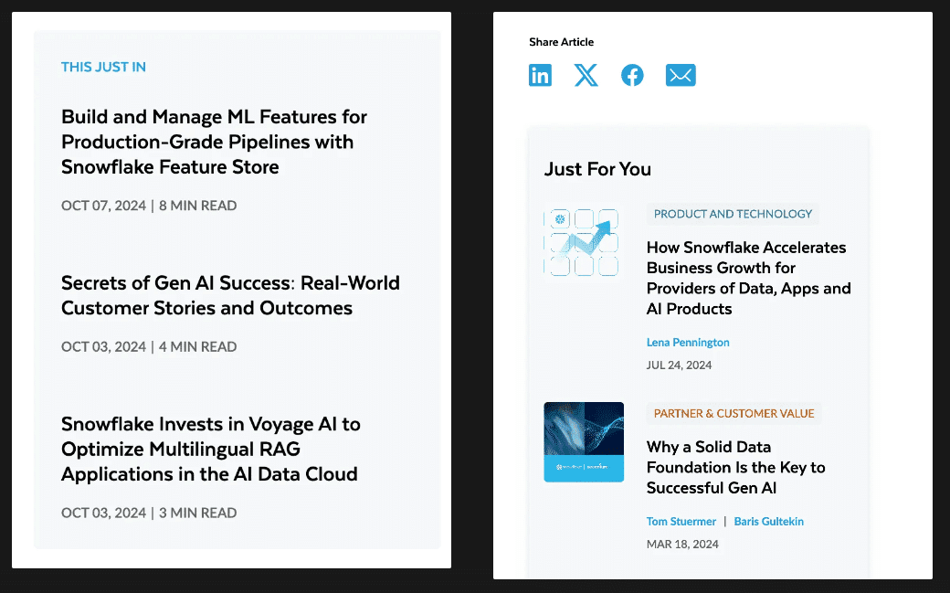 Snowflake Marketing Spotlight: Recommended articles