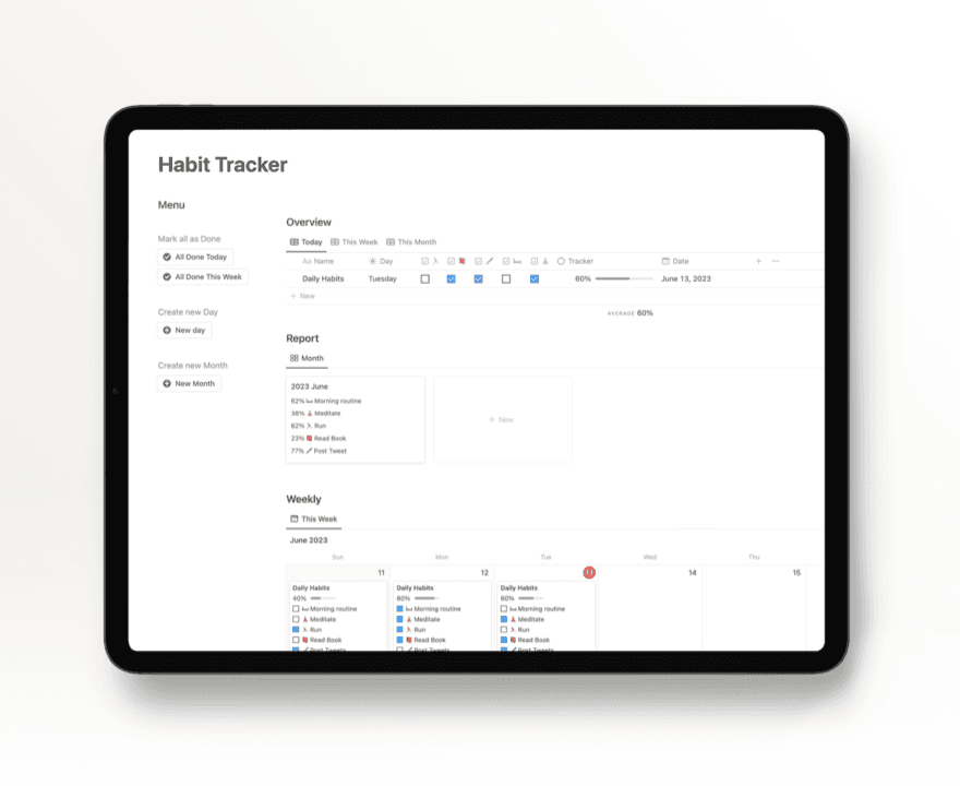 Notion Habit Tracker for Free