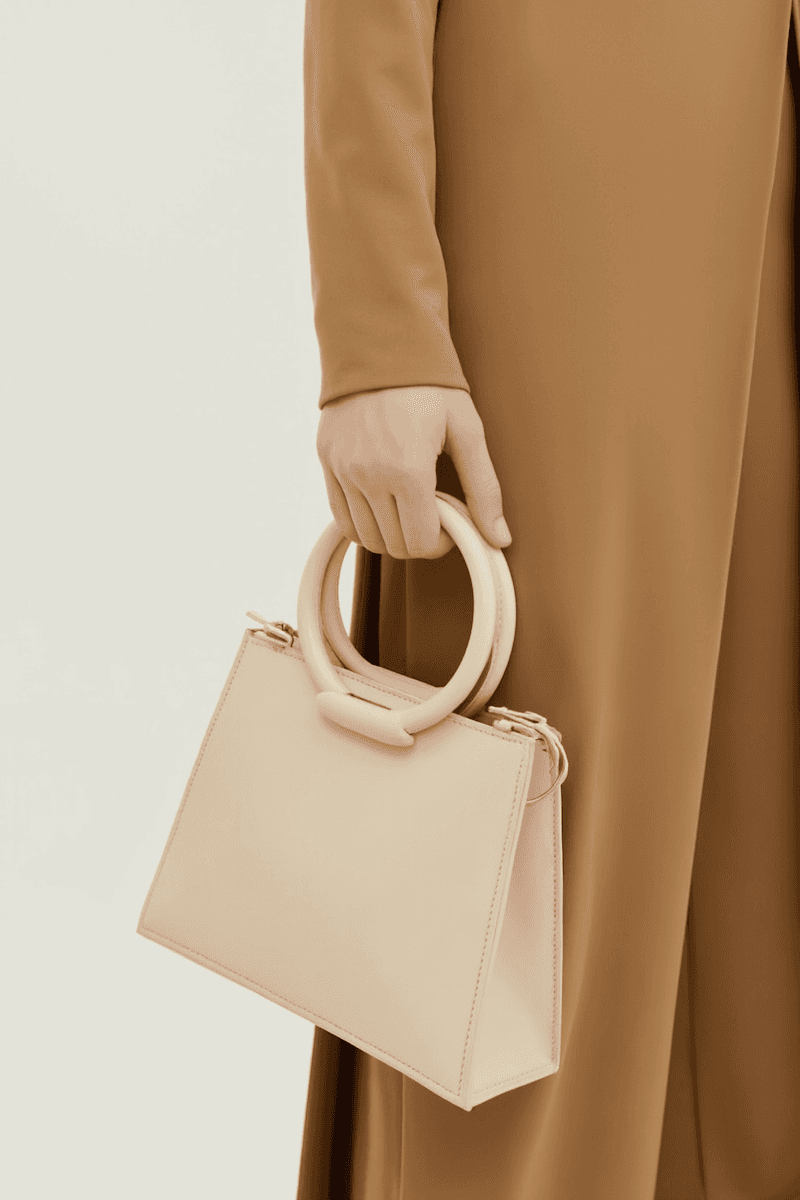 woman hand holding a luxury purse