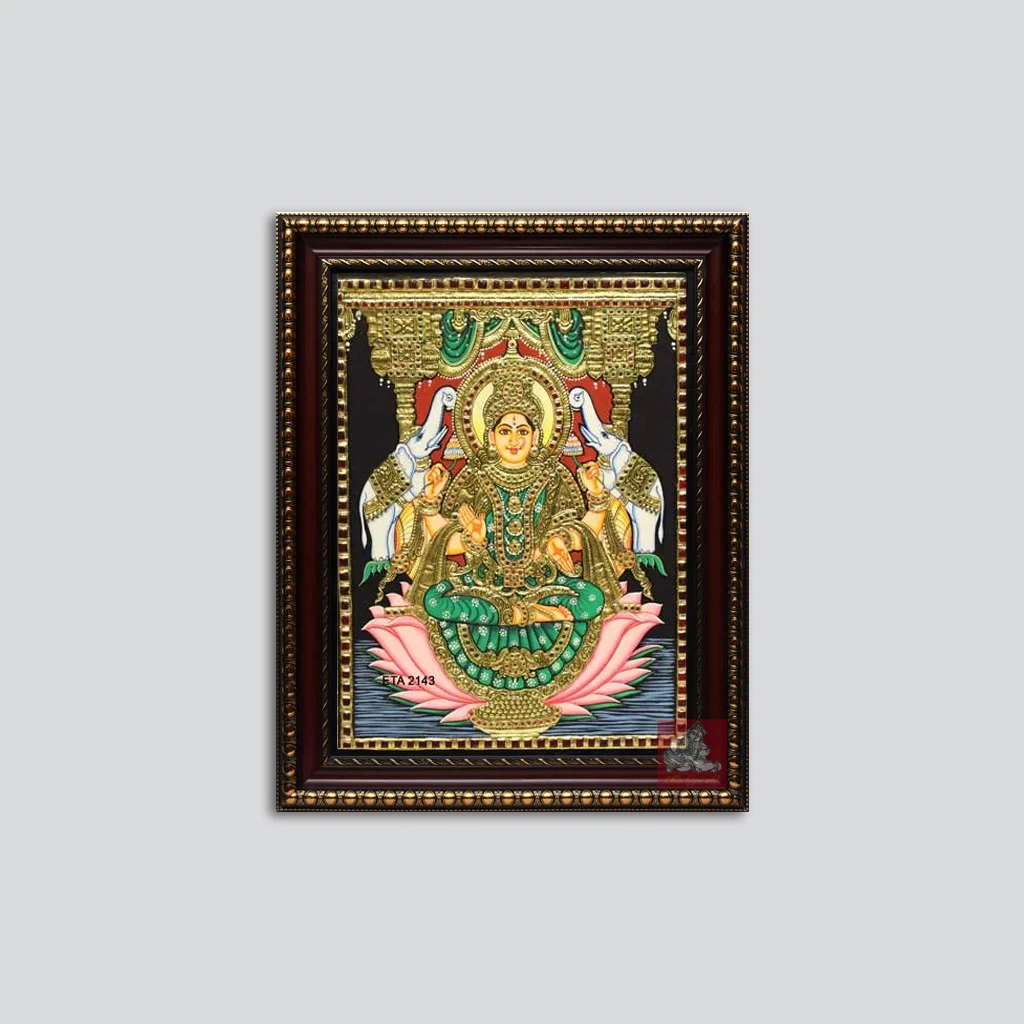 Lotus Lakshmi Tanjore Painting