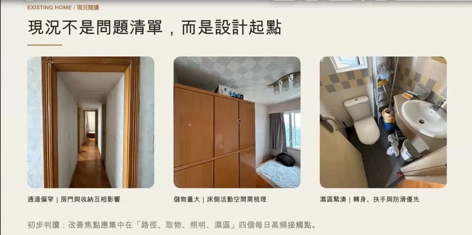 現場相片整理成提案，先睇現況再討論設計方向。