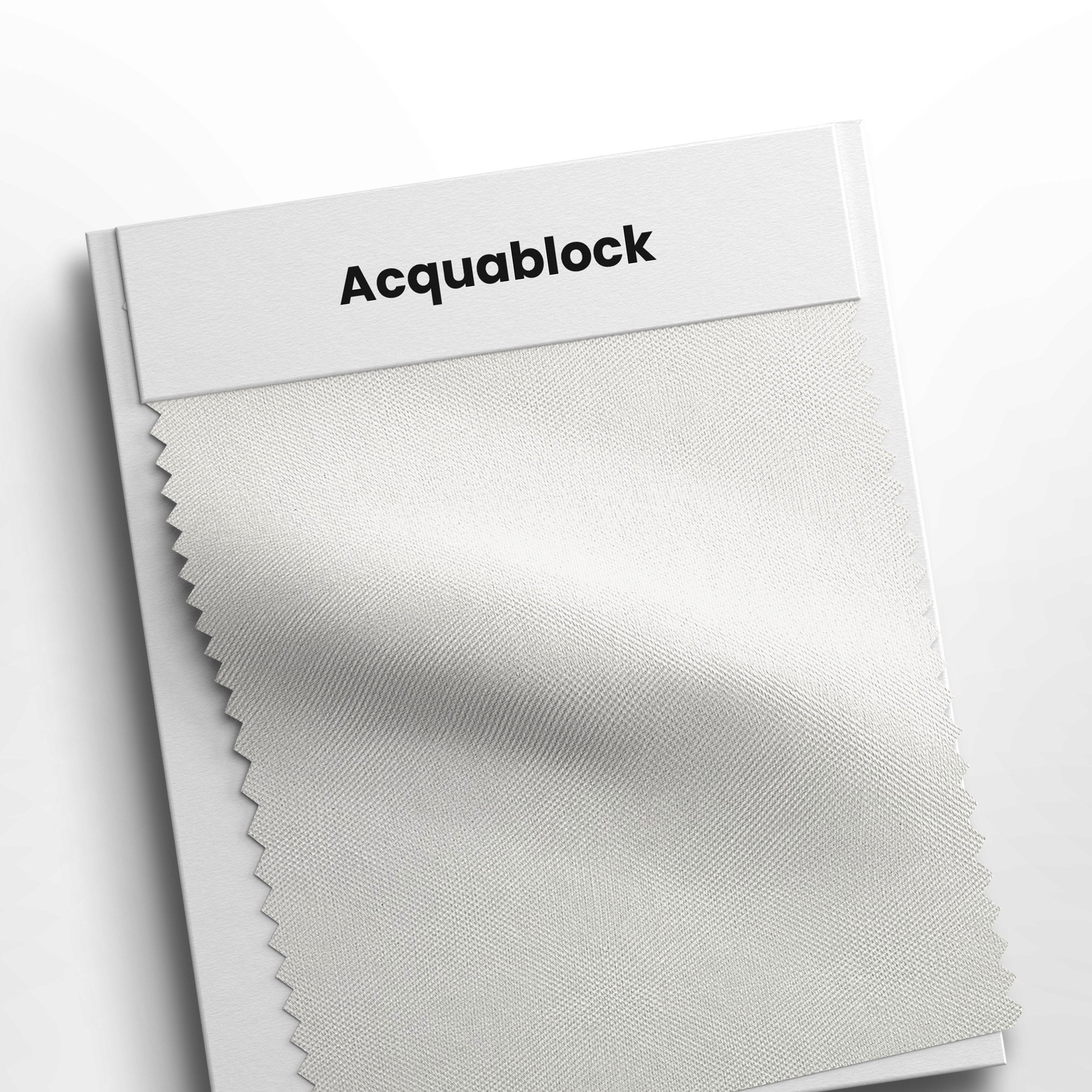 mostruário com tecido acquablock branco