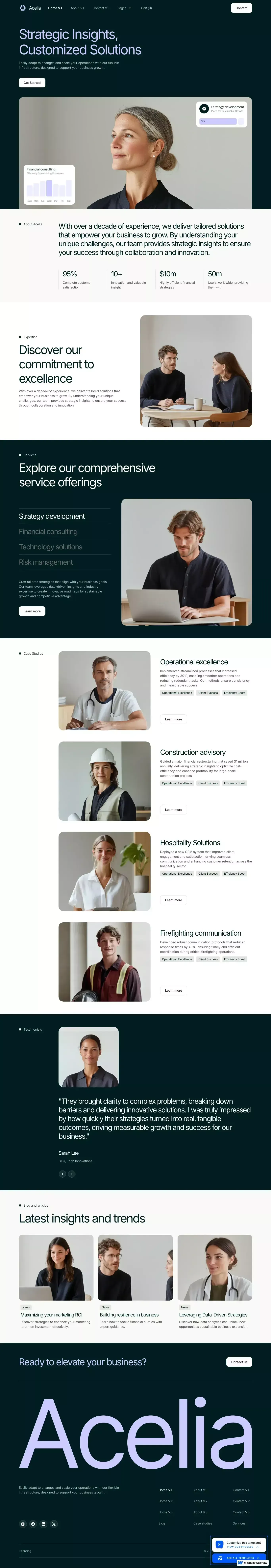 Acelia - Webflow Ecommerce website templ landing page screenshot showcasing Tech design