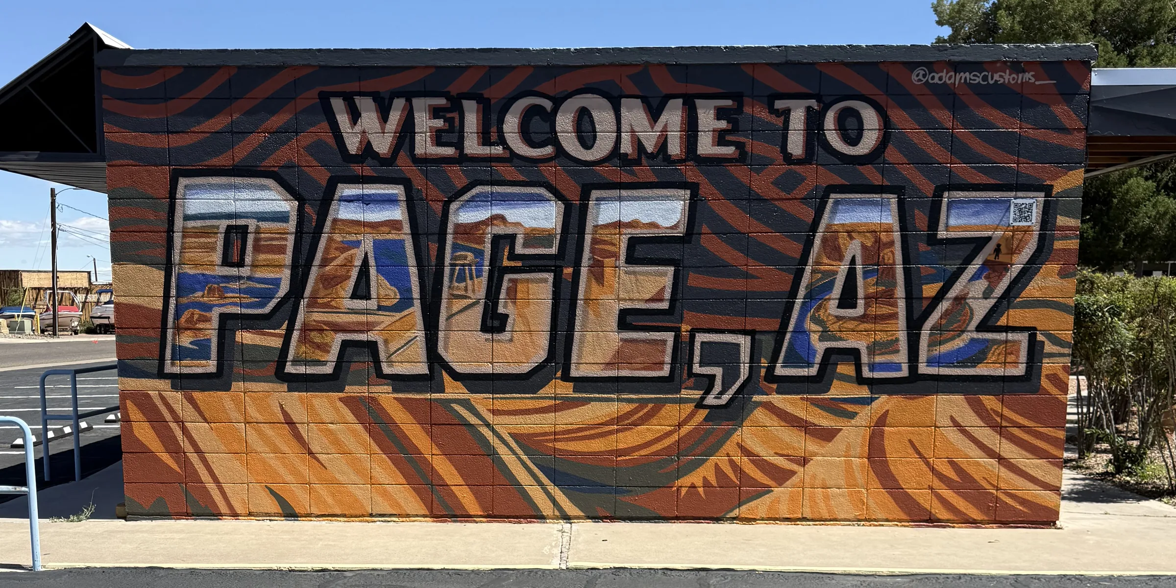 Welcome to Page, AZ mural near The Wesley Hotel