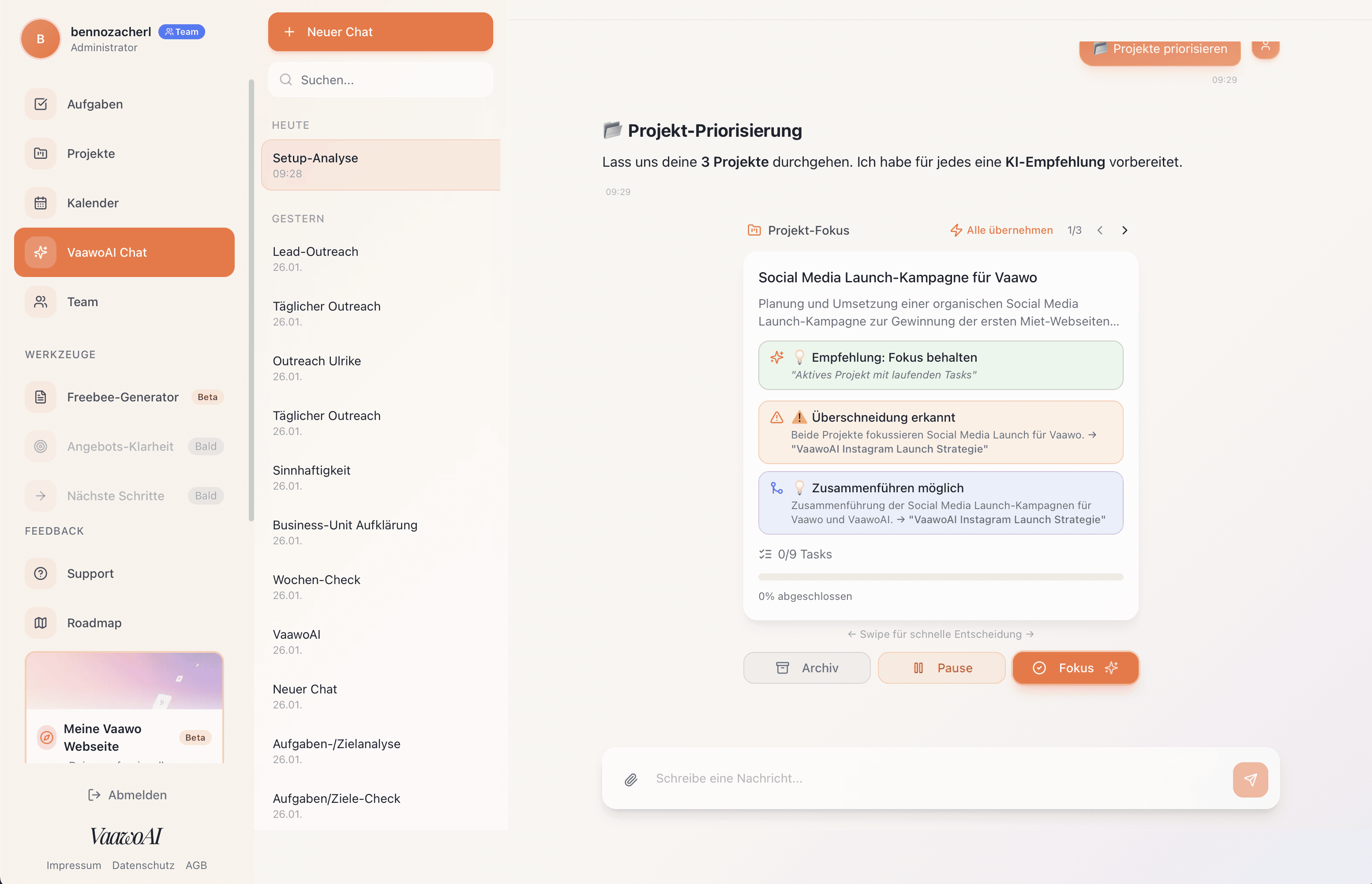 An image of Freelio's project ui