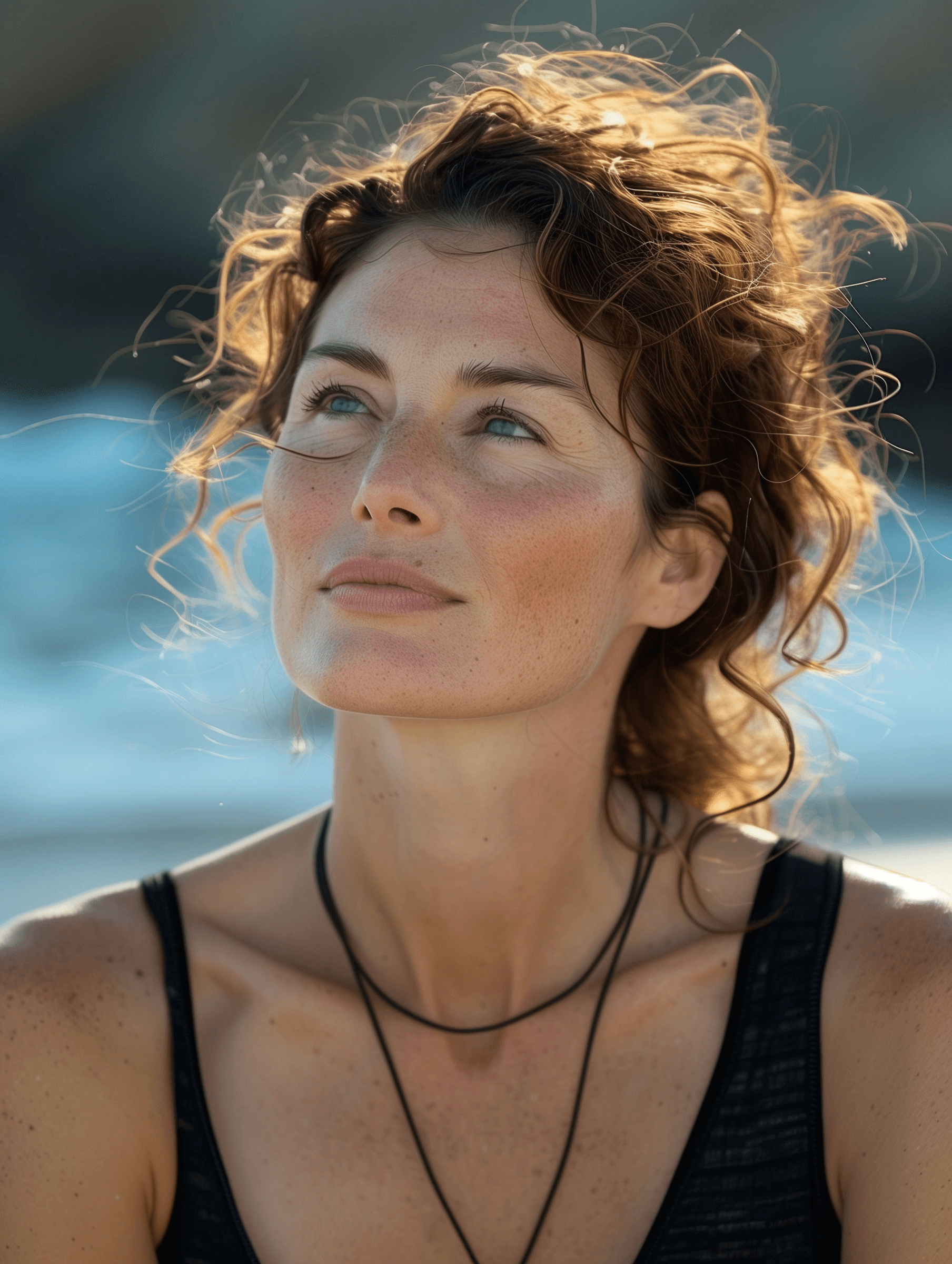 Woman near sea