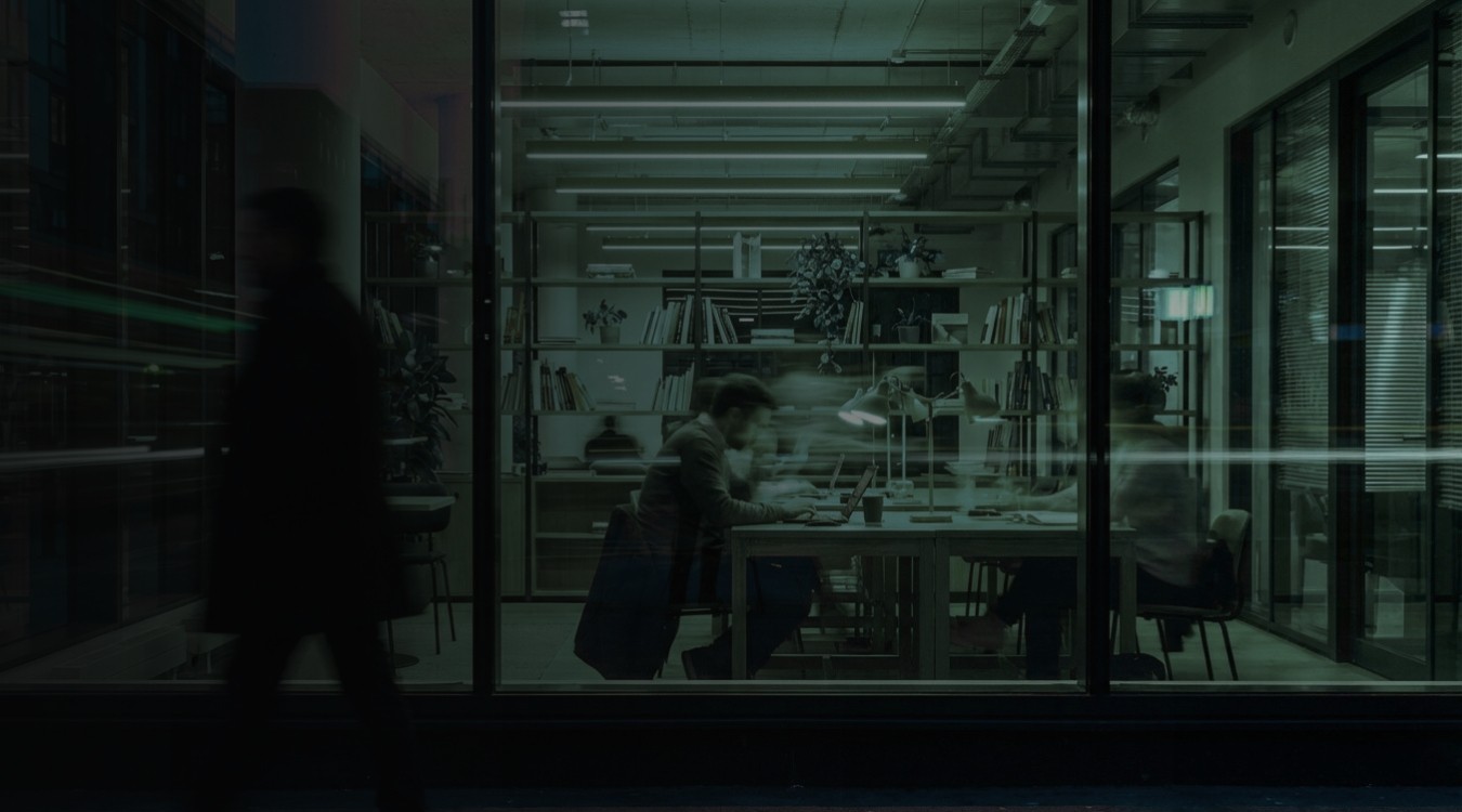 CEO in her room watching through window