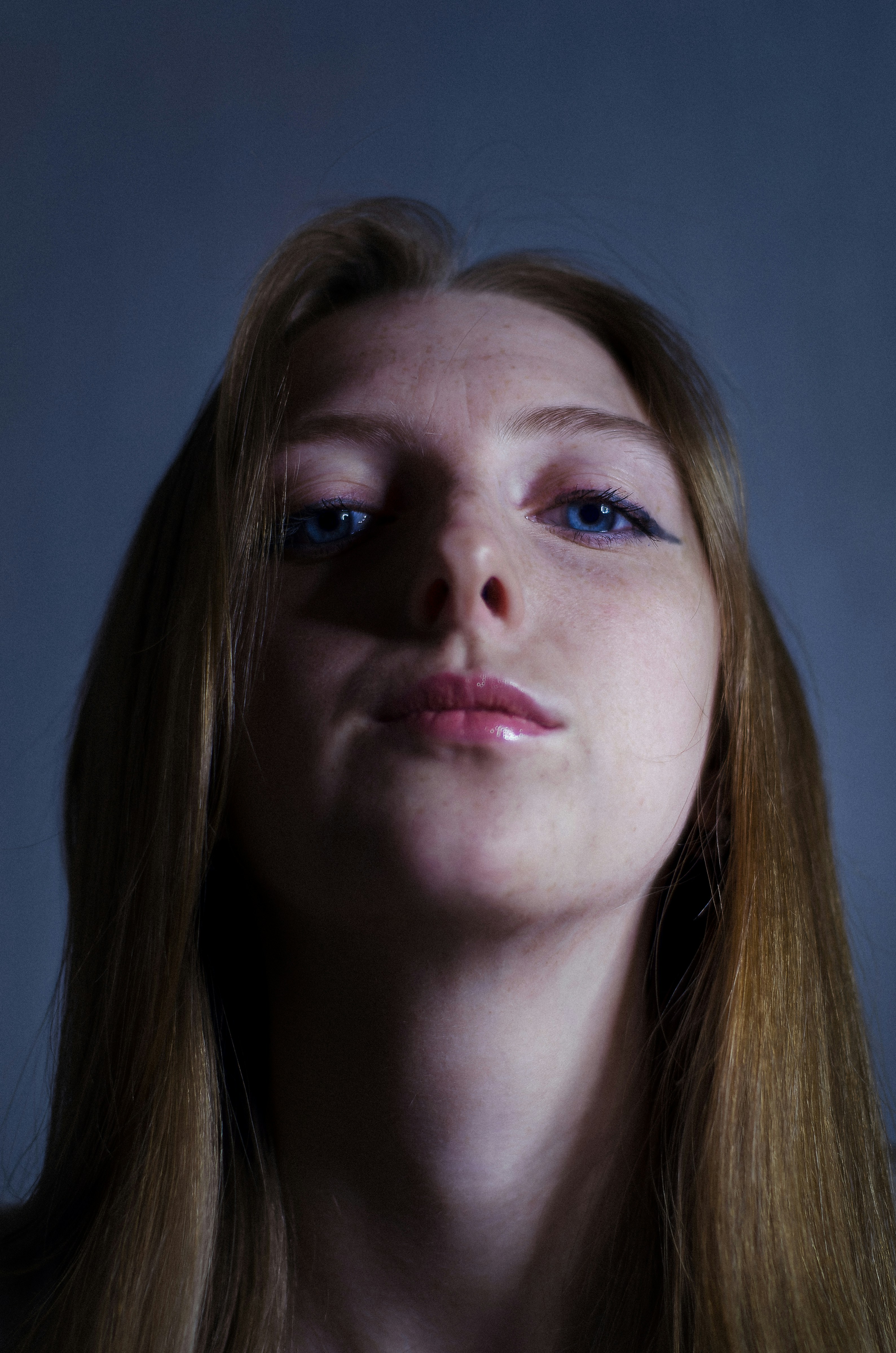 a woman with long hair