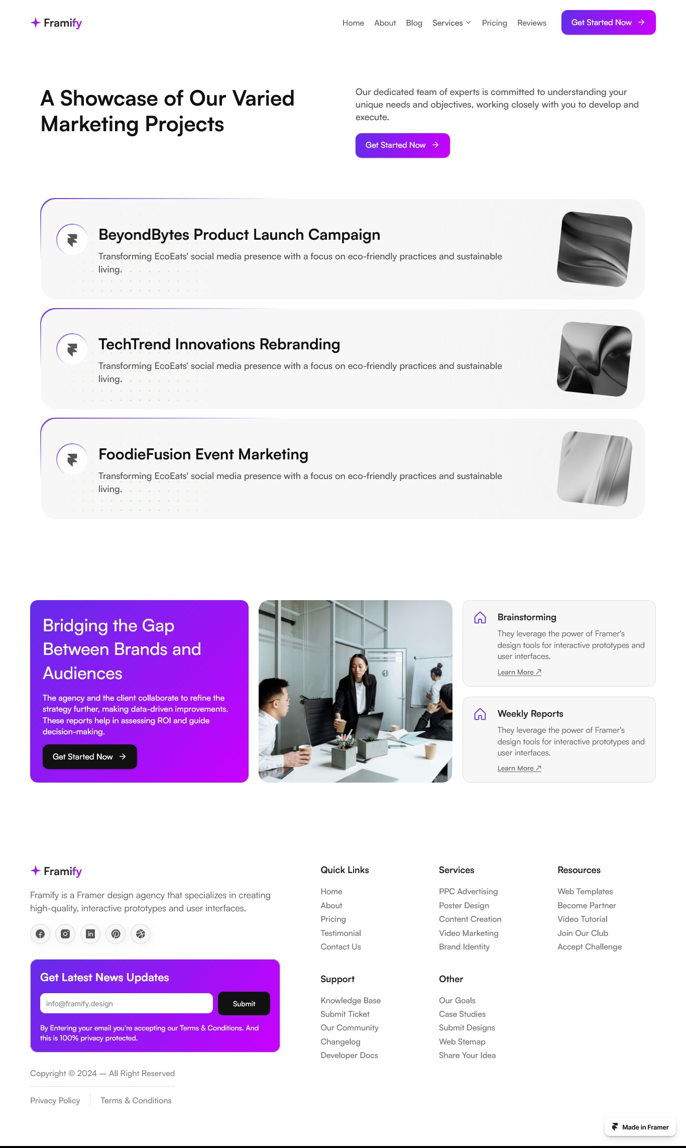 Framer Portfolio Page v