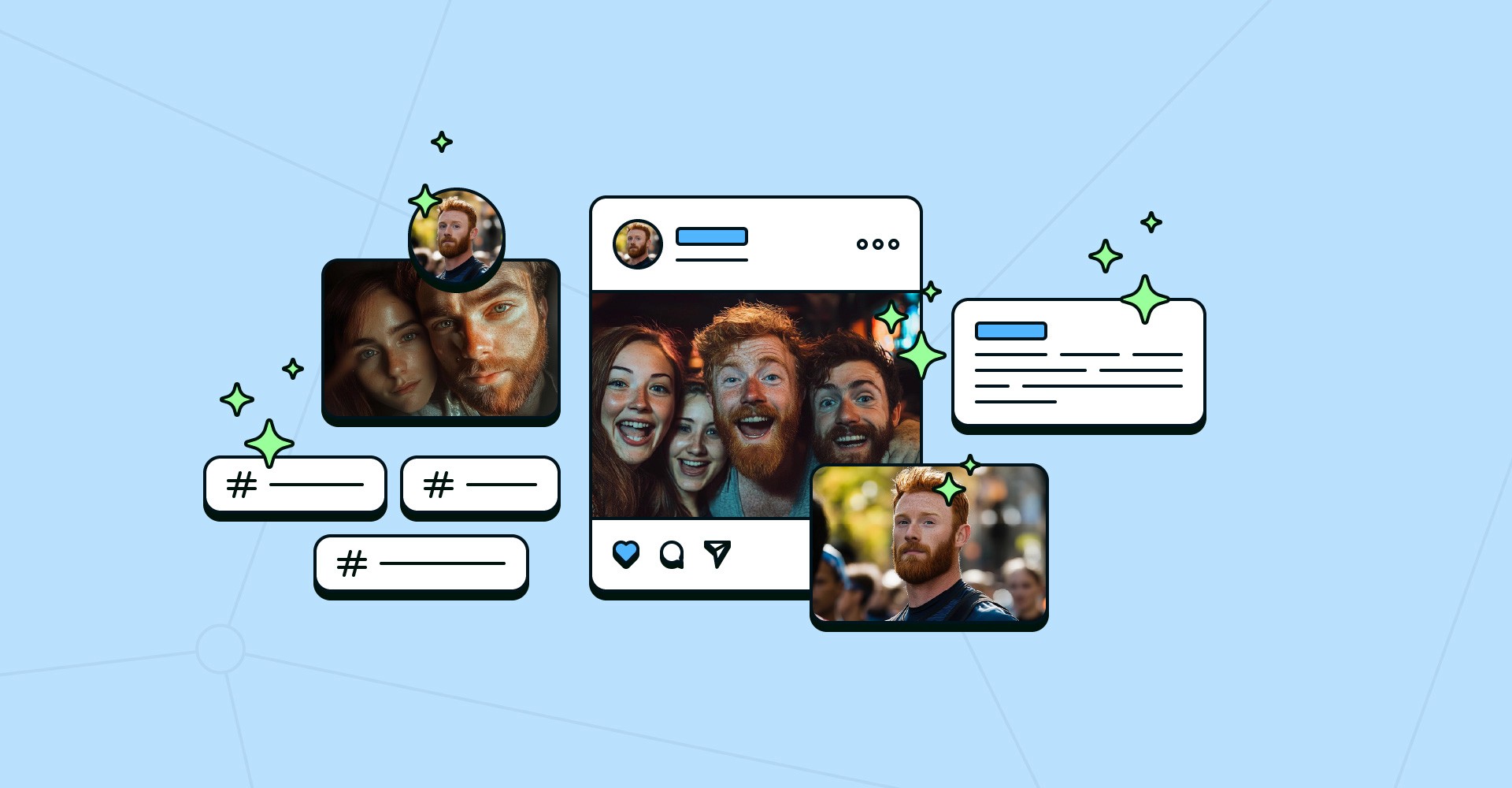 Illustration of social assets having a clean up