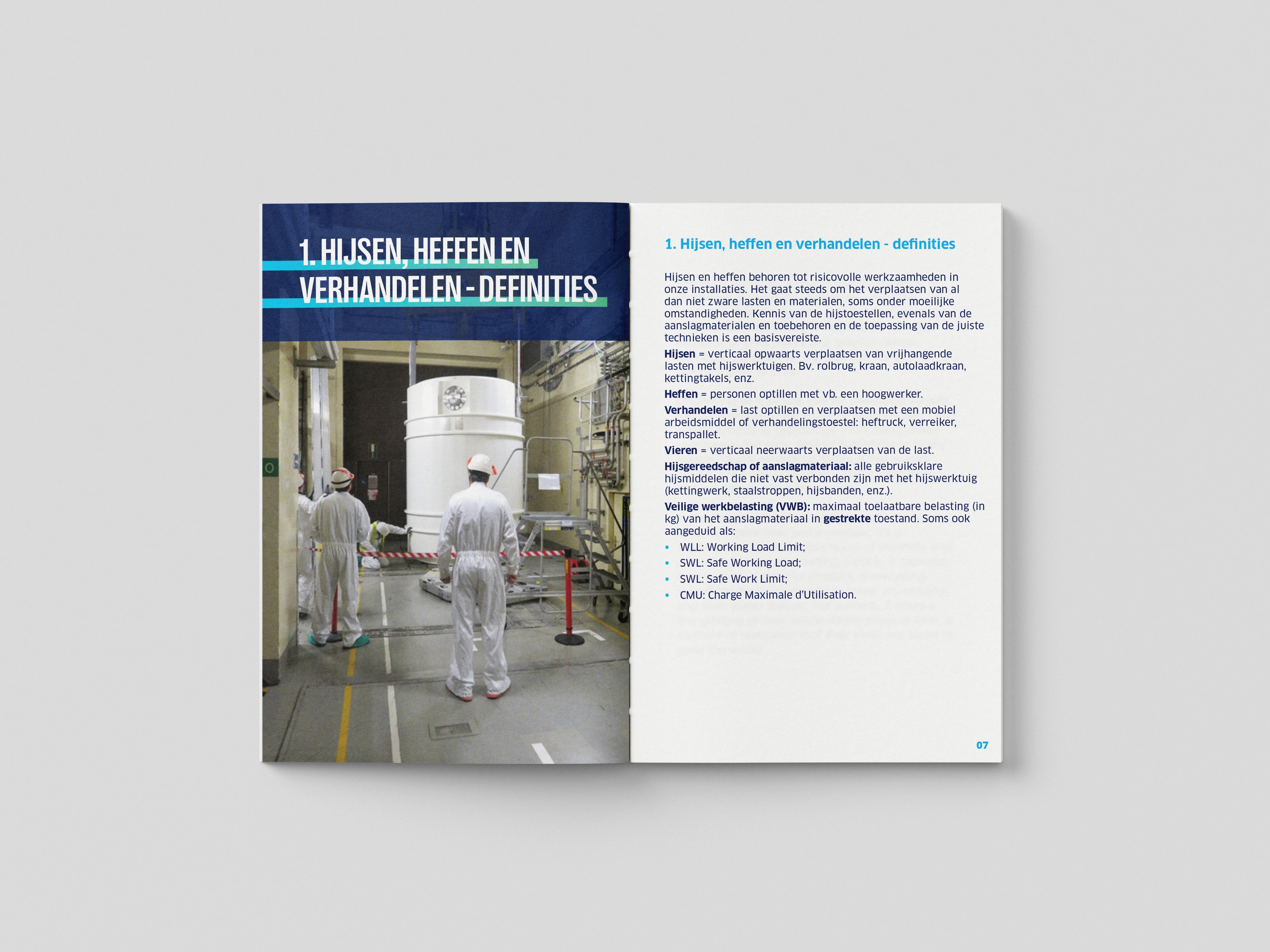 Image of the booklet lay-outs for the Doel Nuclear Plant
