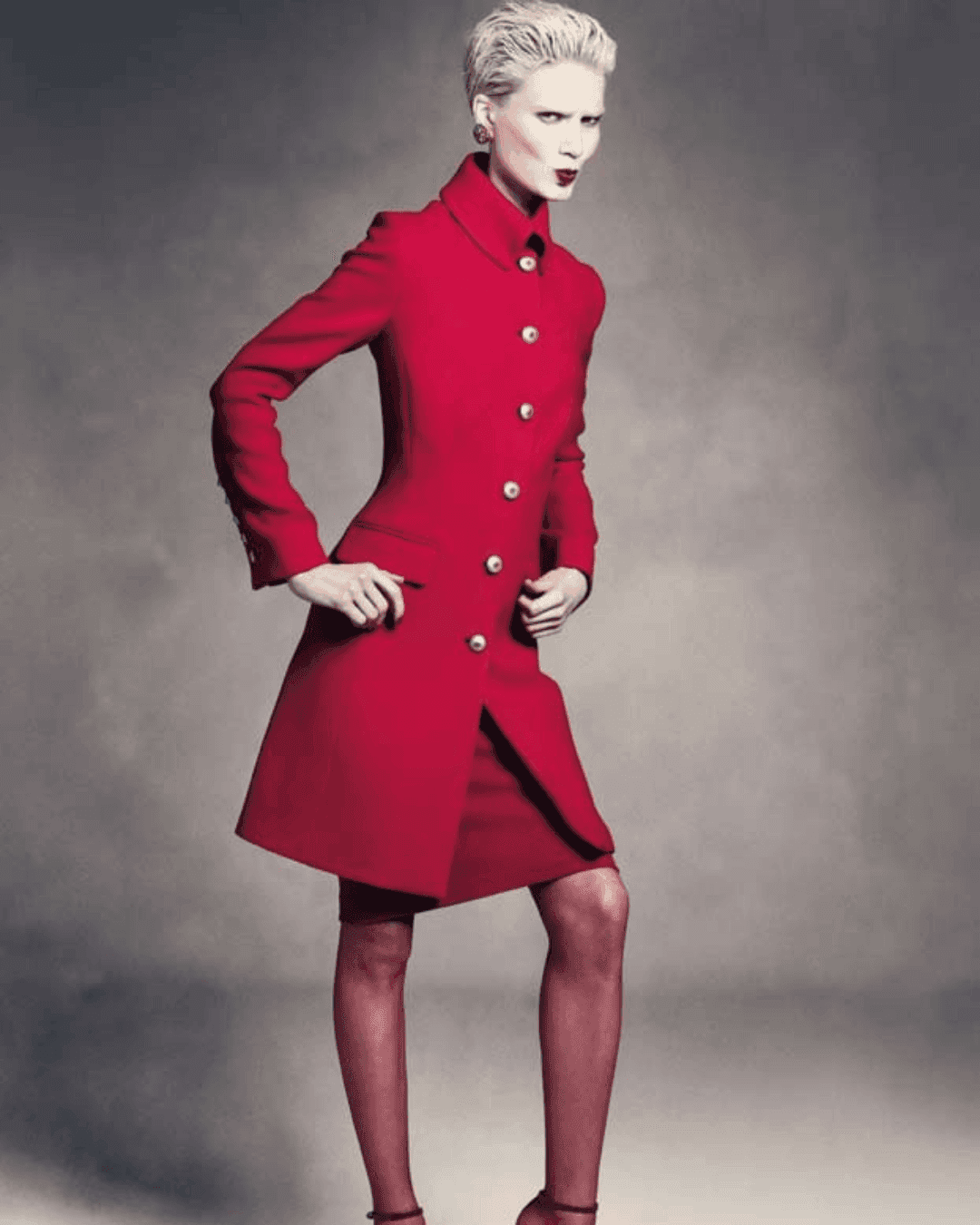 Girl wear an aesthetic black suit