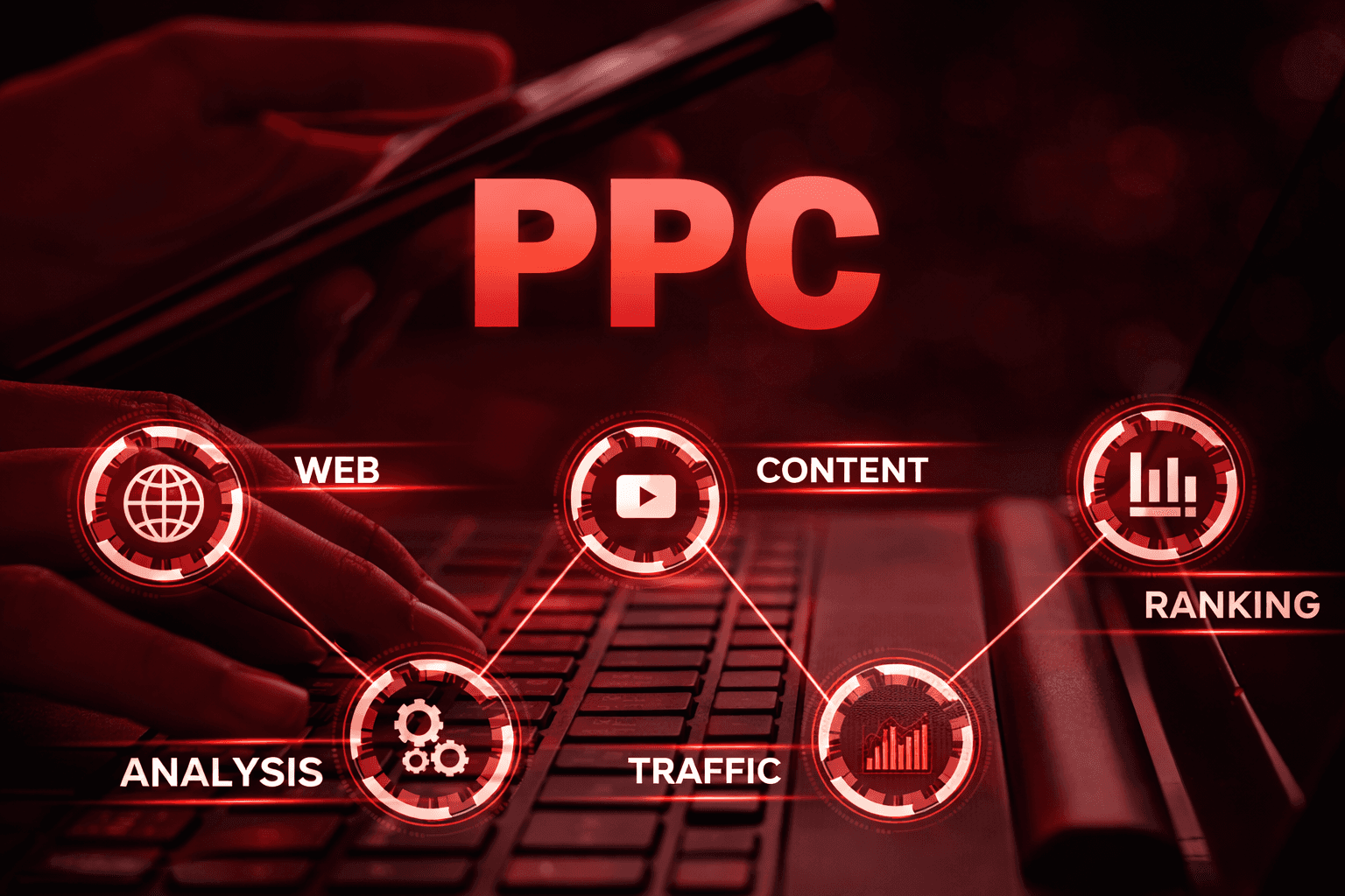 PPC services in Dubai showing paid advertising strategy and Google Ads campaign management for targeted traffic and lead generation