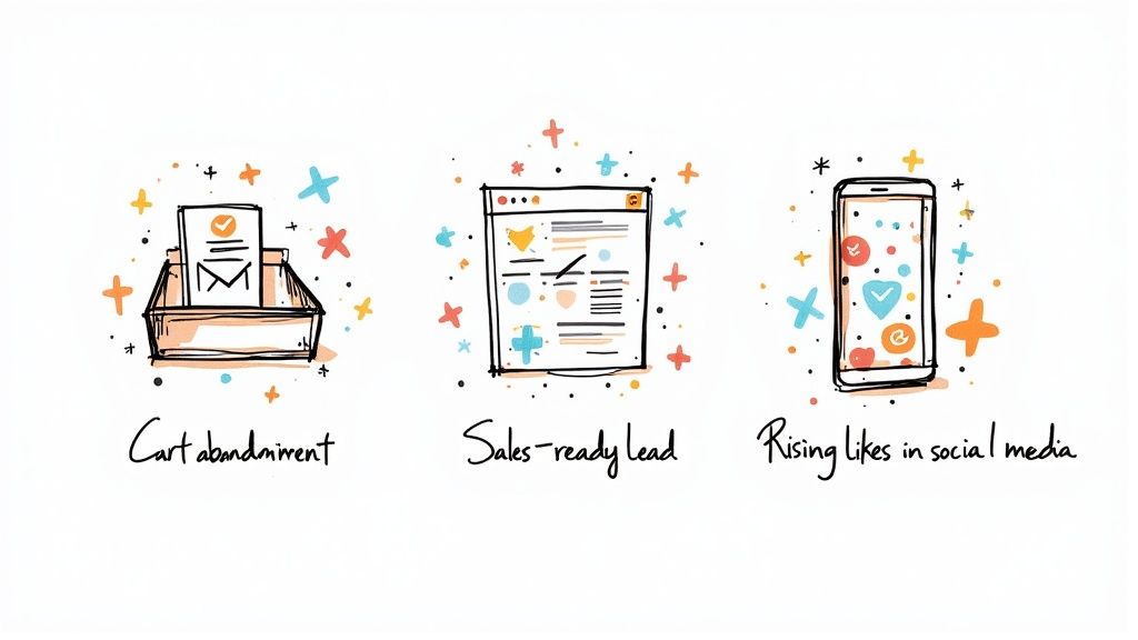 A person looking at a screen with successful marketing campaign results