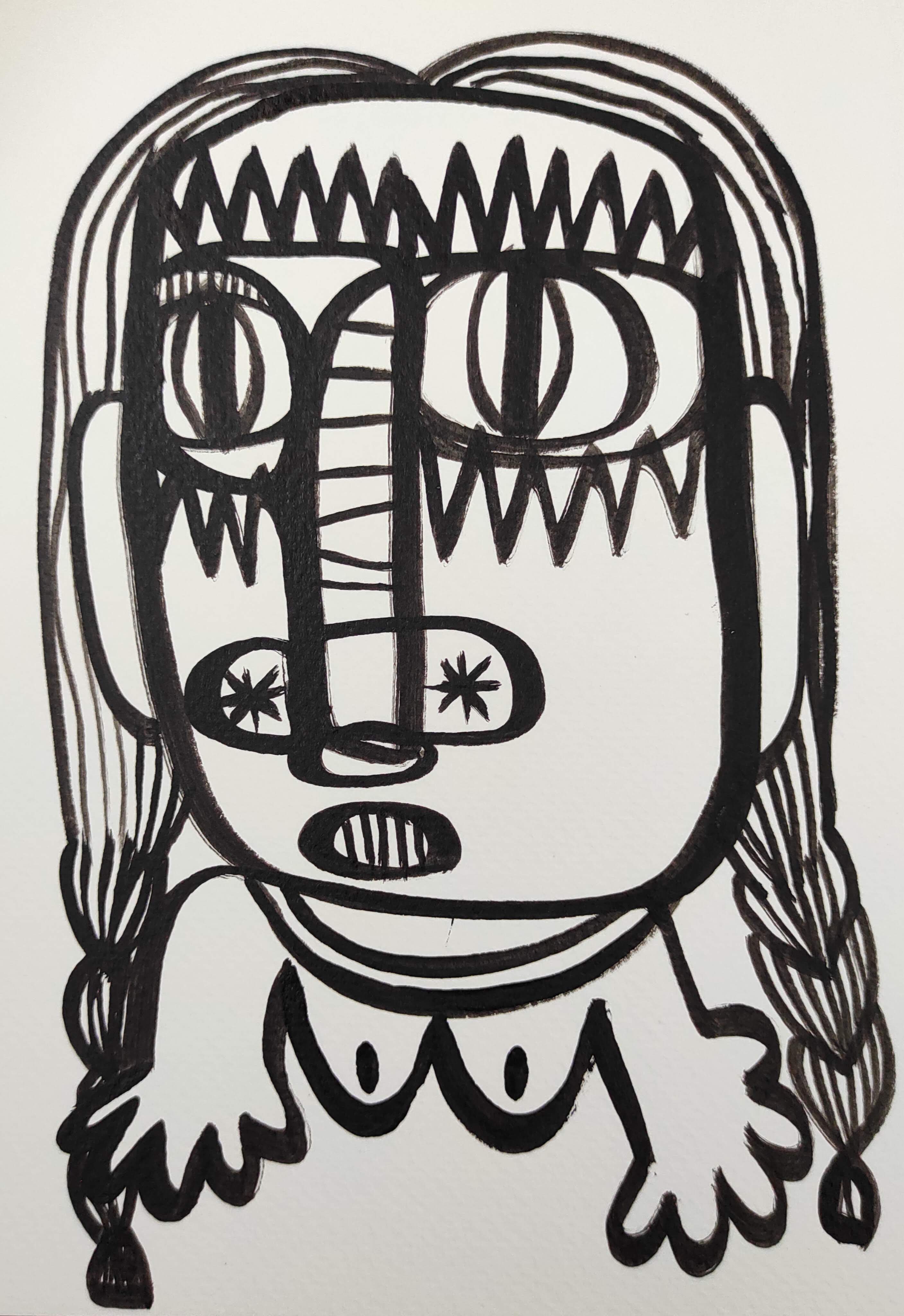 herd of sheep on road painting