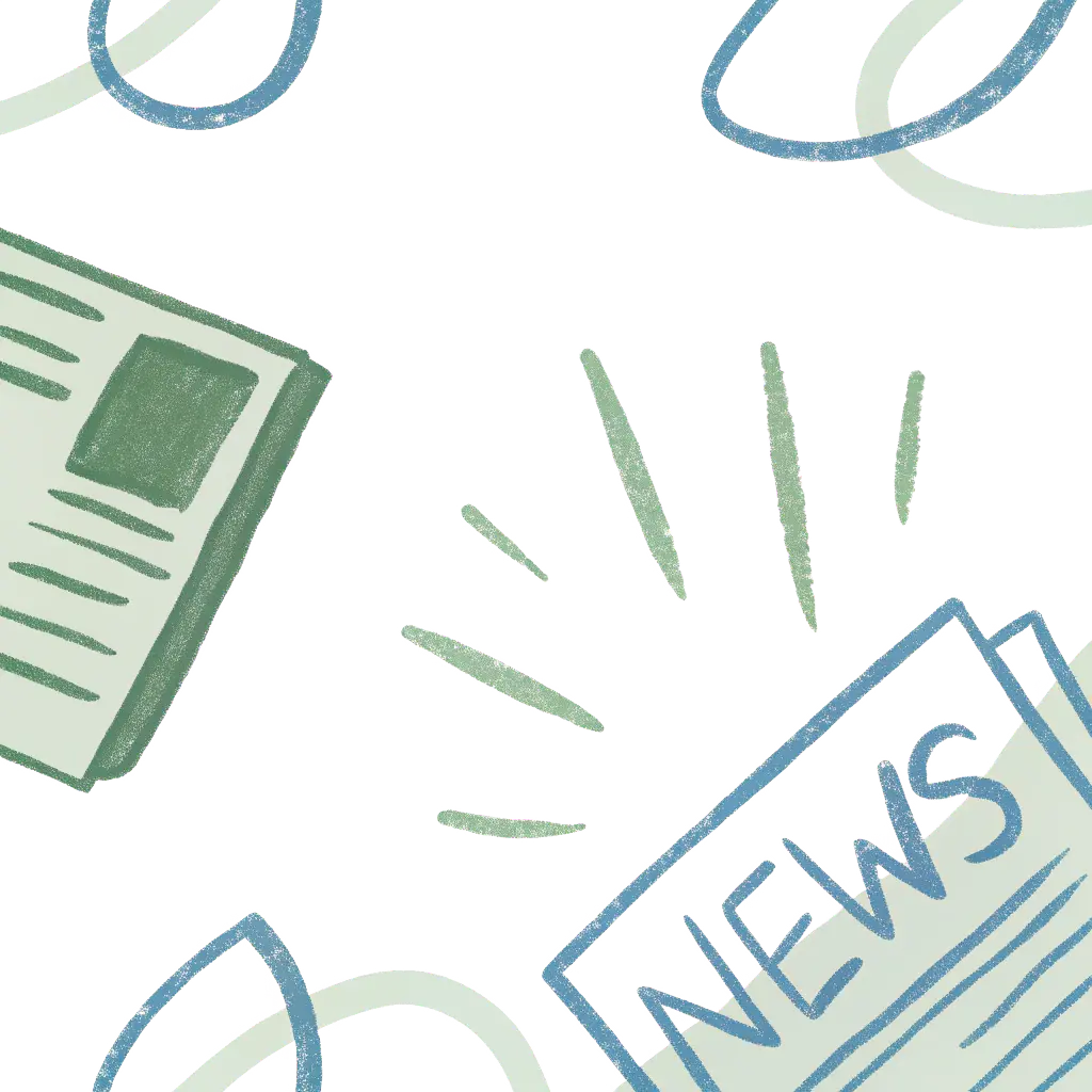 Eine illustrative Grafik von zwei Zeitungen.