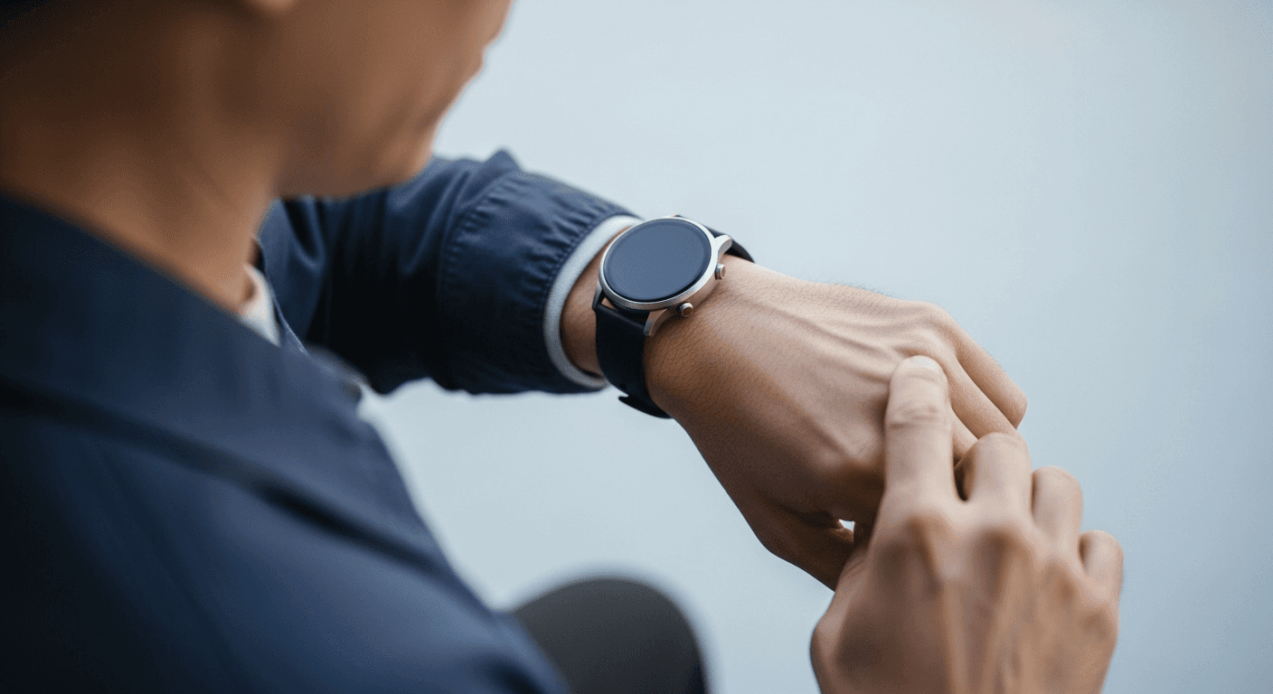 Person looking at smaetwatch