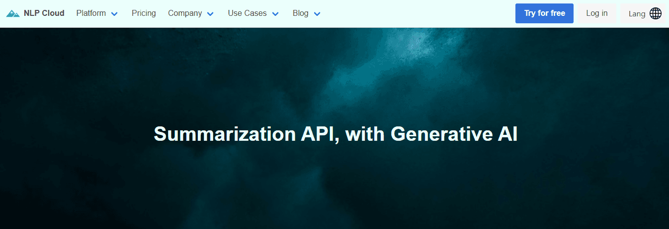 NLP Cloud Summarization API&nbsp;&nbsp;