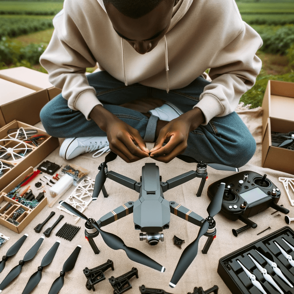 Similar to Maverick Drone with accesories - a person sitting down playing with these accesories