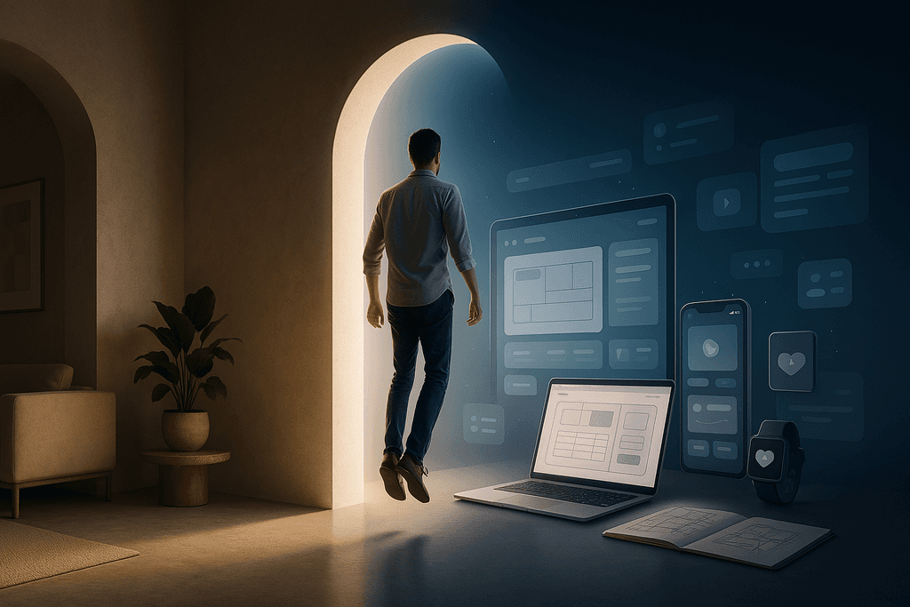 Purpose: Show the direct evolution from physical planning to digital layout design.