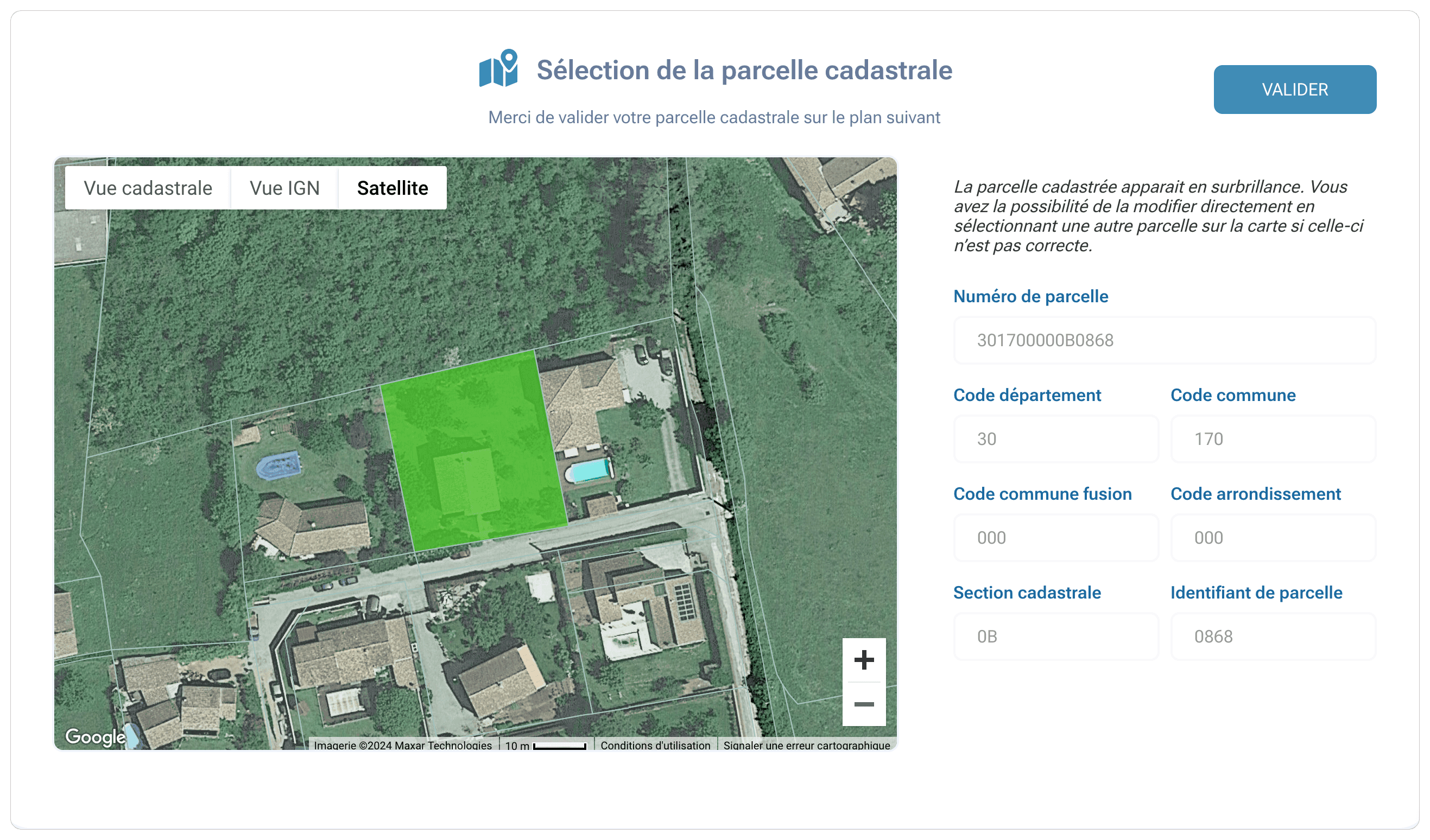 parcelle cadastre