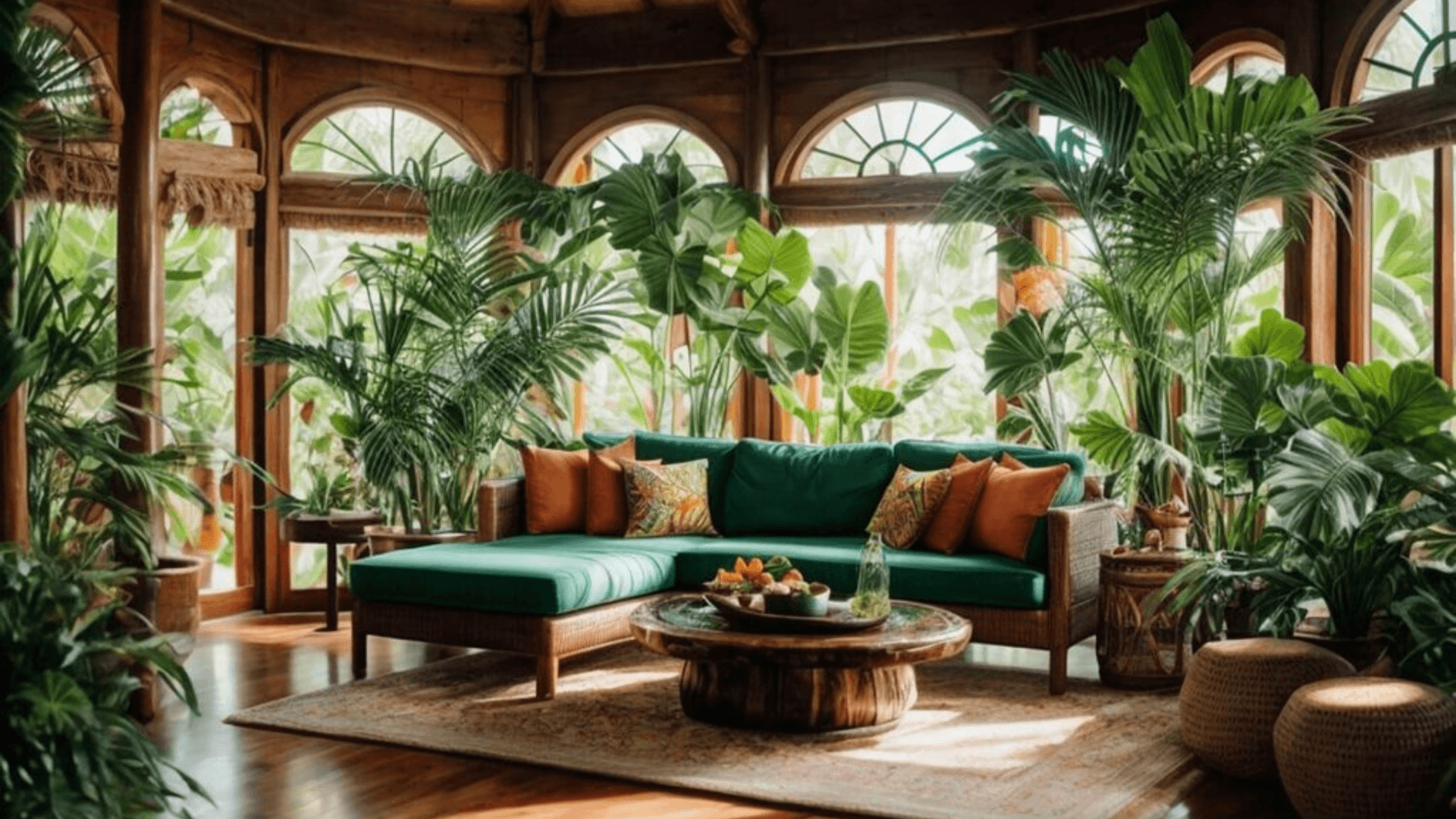 Tropical Drawing Room With Indoor Greenery