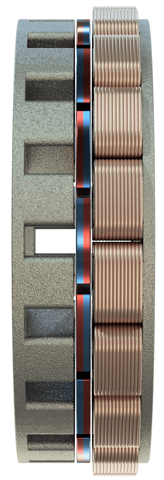 Side view of an axial flux motor