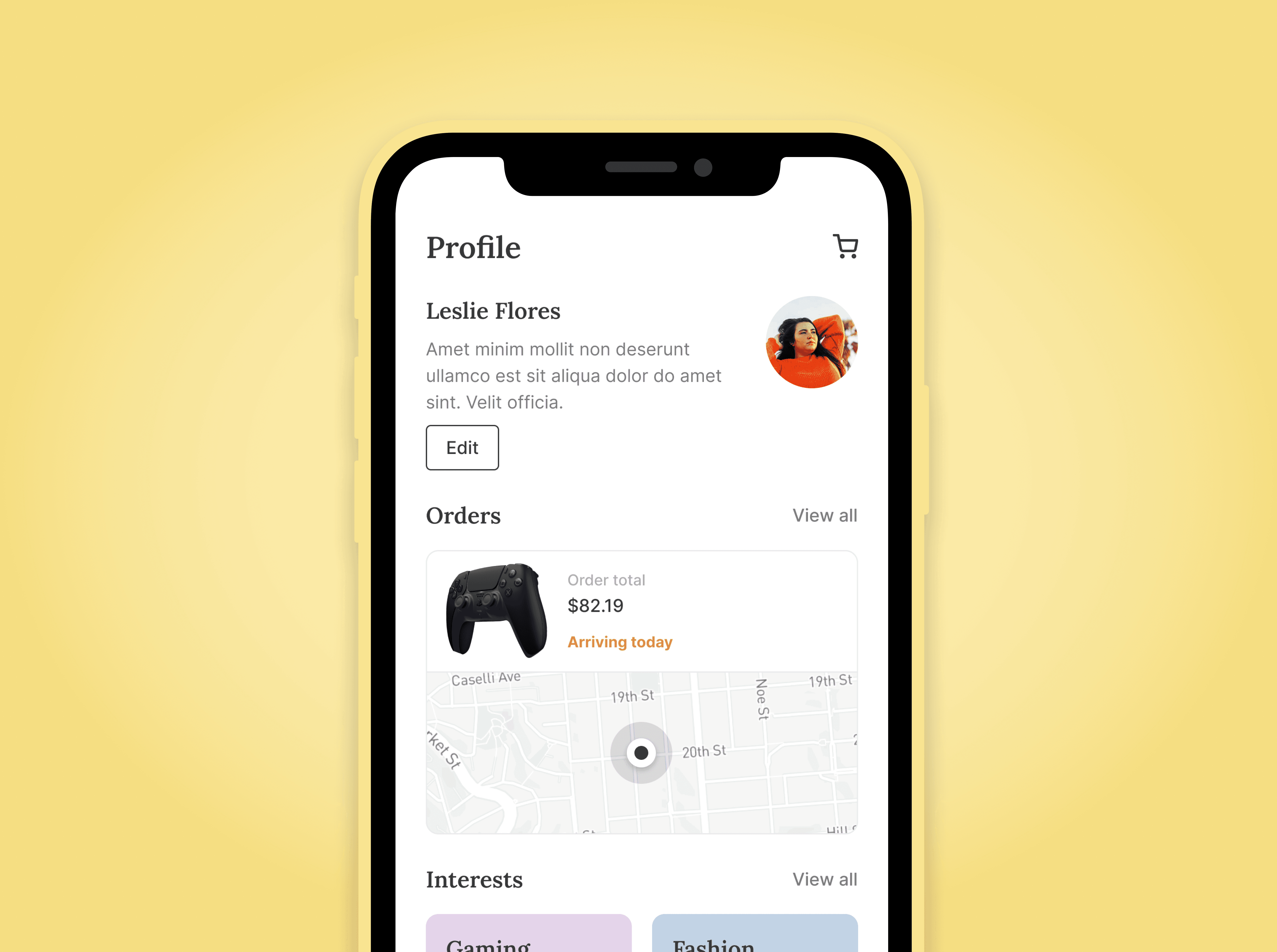 a cell phone on a white block