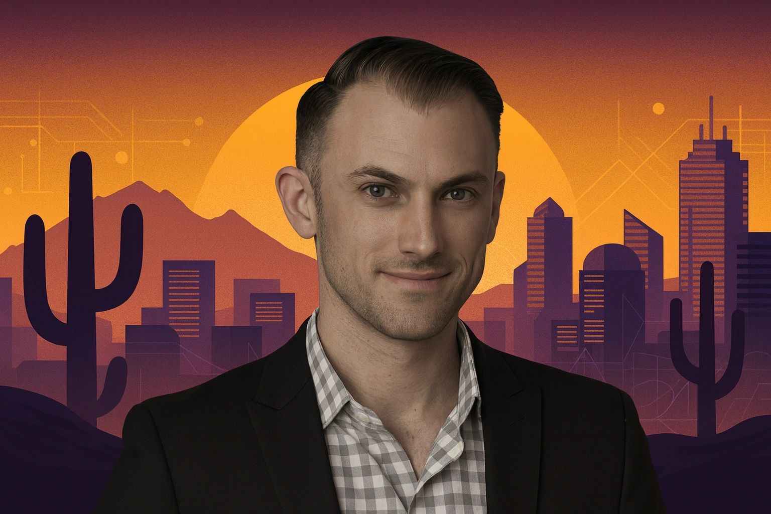 a black and white living room with a large tv